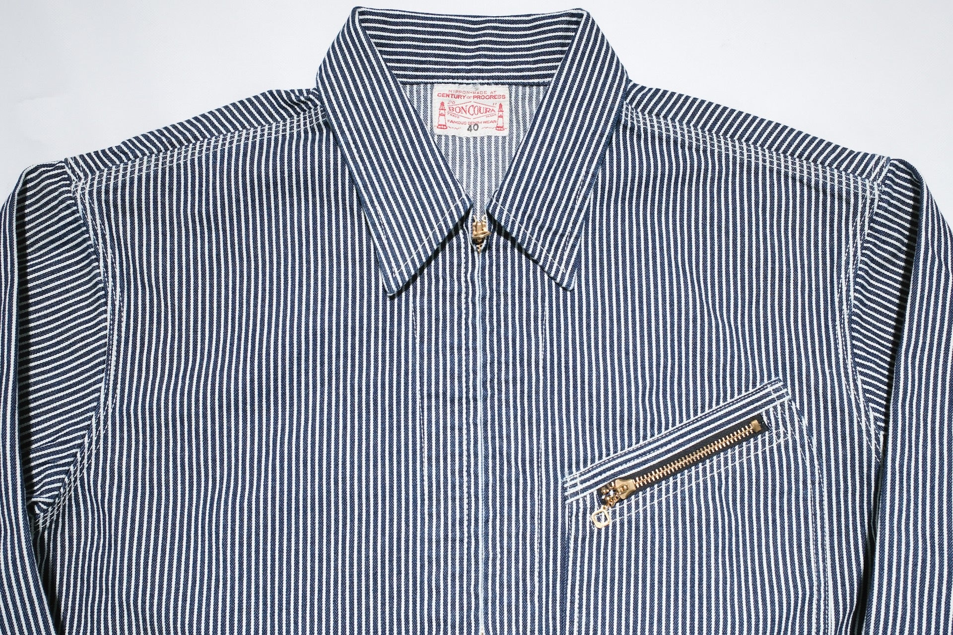 BONCOURA 14oz Indigo Dyed Selvage Hickory B-91 Worker Jacket