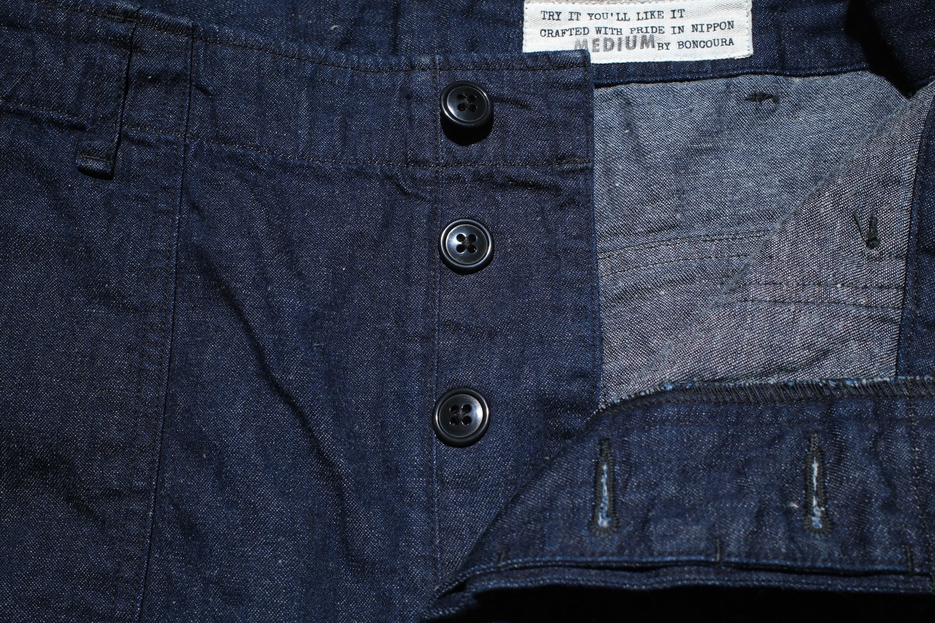 BONCOURA 12oz Indigo Dyed Cotton/Linen Denim US Army Utility Baker Pants