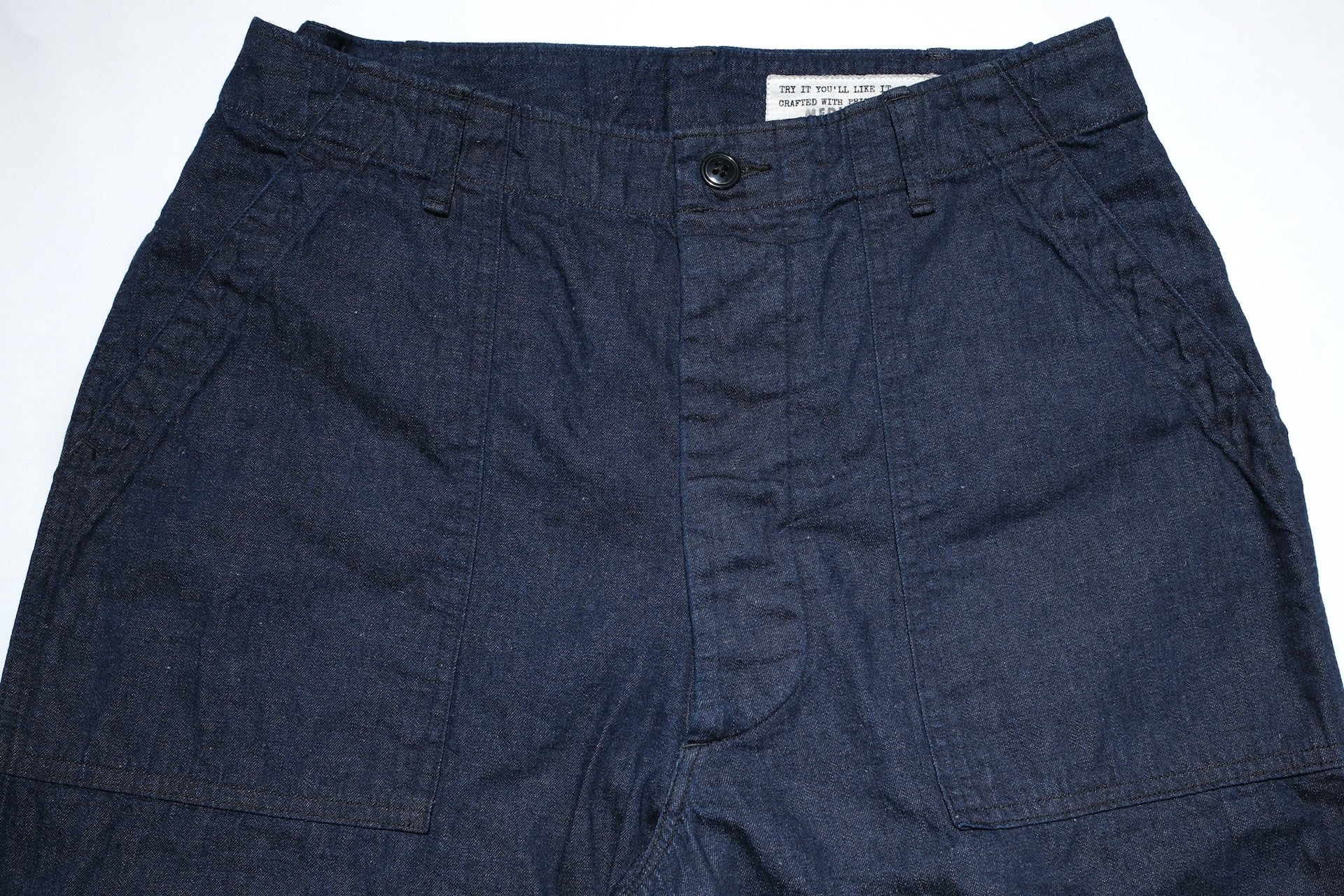 BONCOURA 12oz Indigo Dyed Cotton/Linen Denim US Army Utility Baker Pants