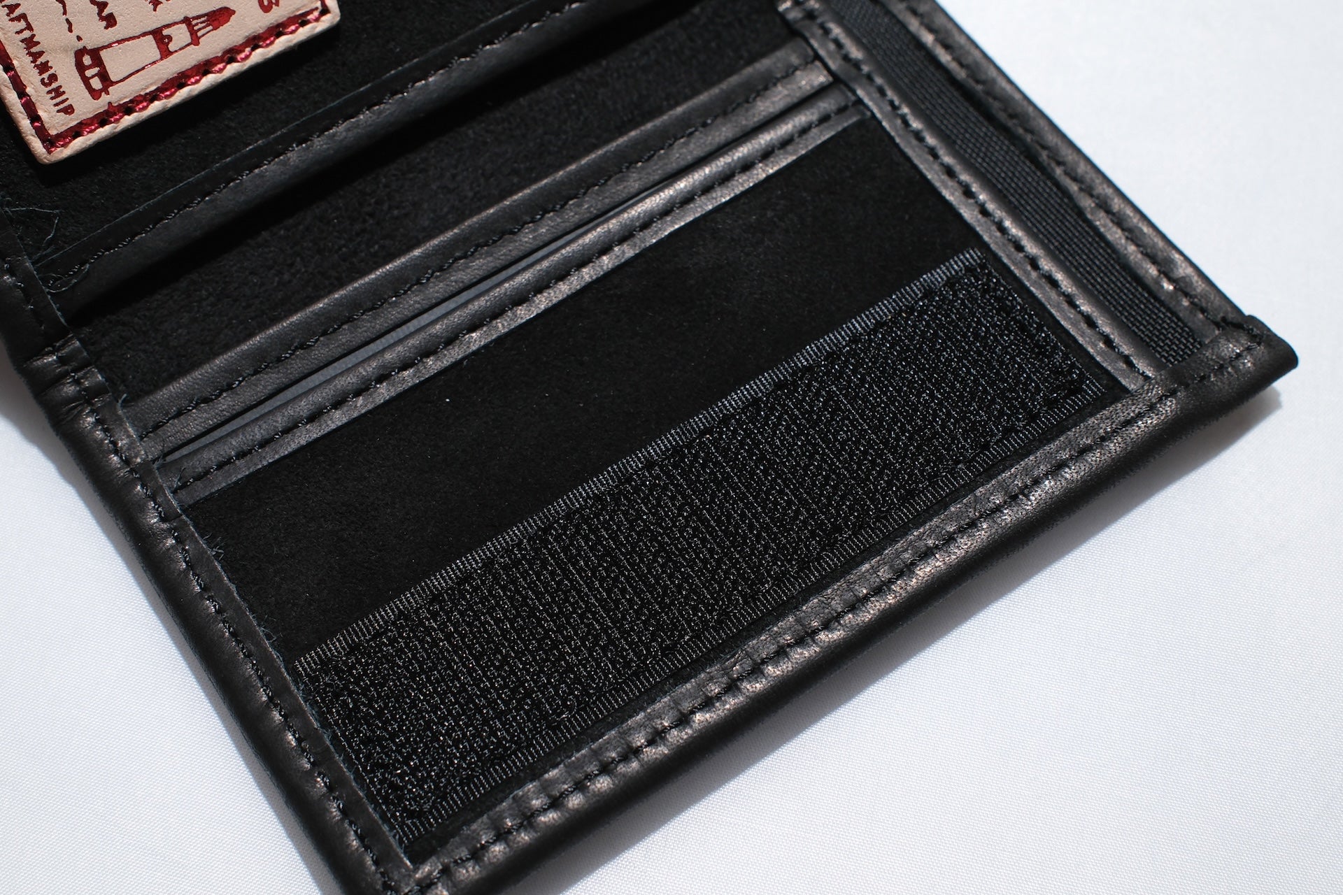 BONCOURA “BARI-BARI” Suede Cowhide Tri-fold Wallet (Black)