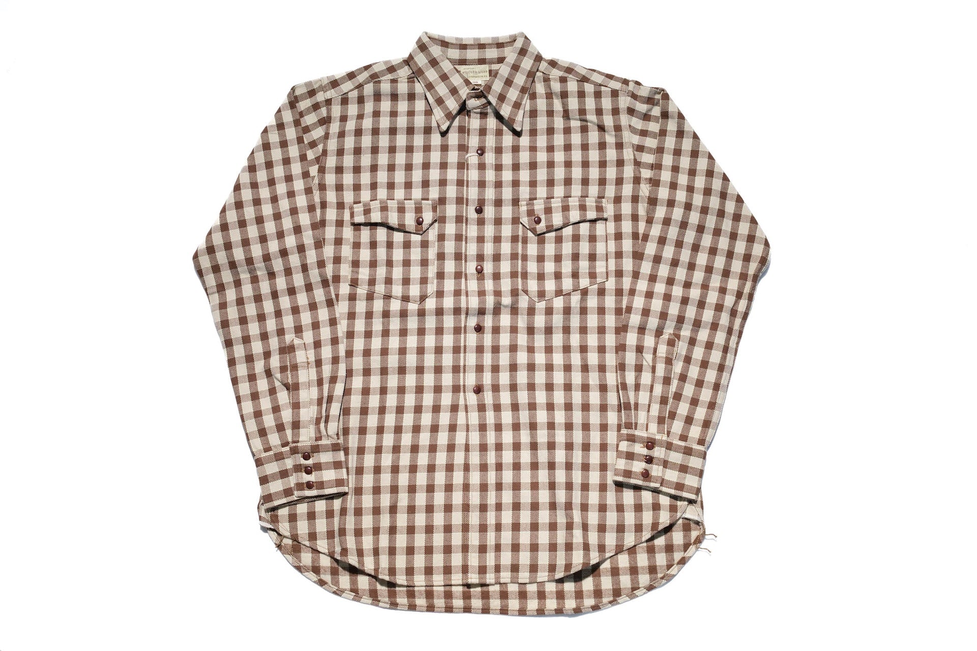 Warehouse 11oz "Long Horn" Selvage Flannel Western Shirt (Brown)