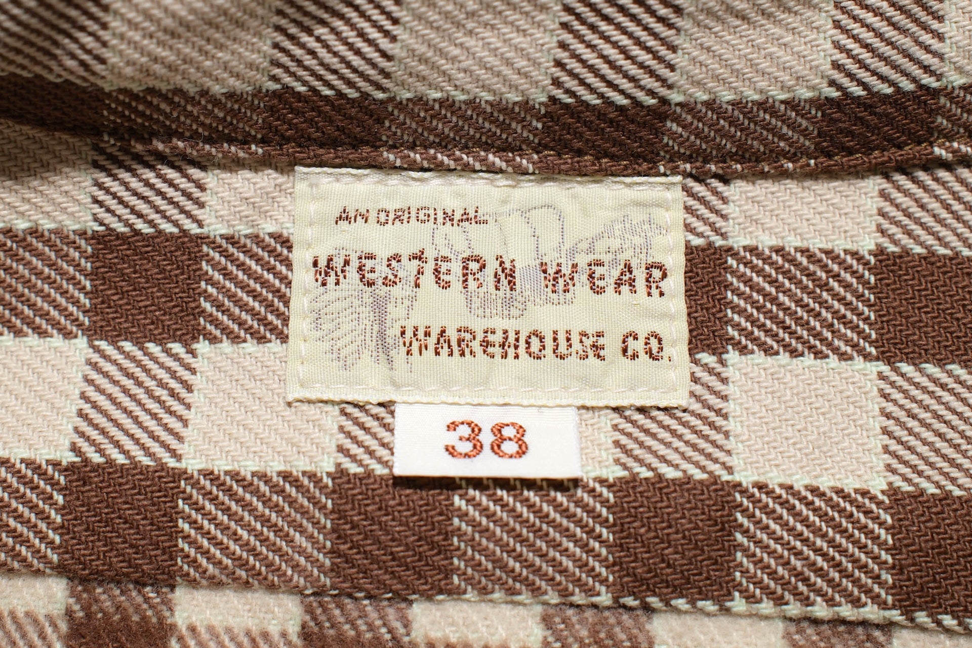 Warehouse 11oz "Long Horn" Selvage Flannel Western Shirt (Brown)