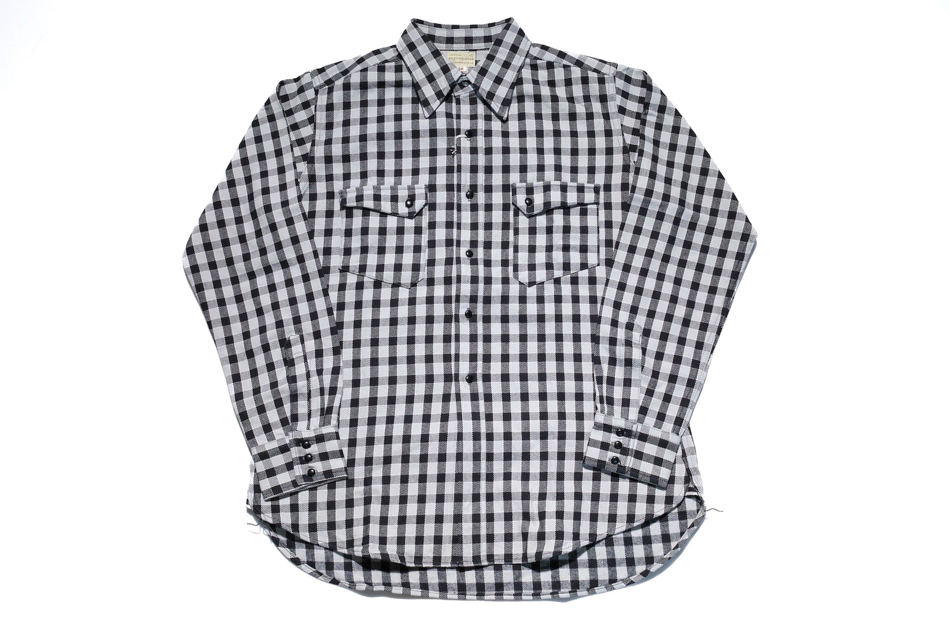 Warehouse 11oz "Long Horn" Selvage Flannel Western Shirt (Black)