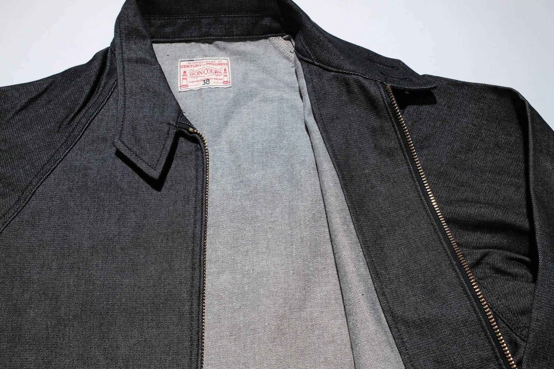 BONCOURA 12oz Weapon Denim "Dog Ear" Sport Jacket (Black)