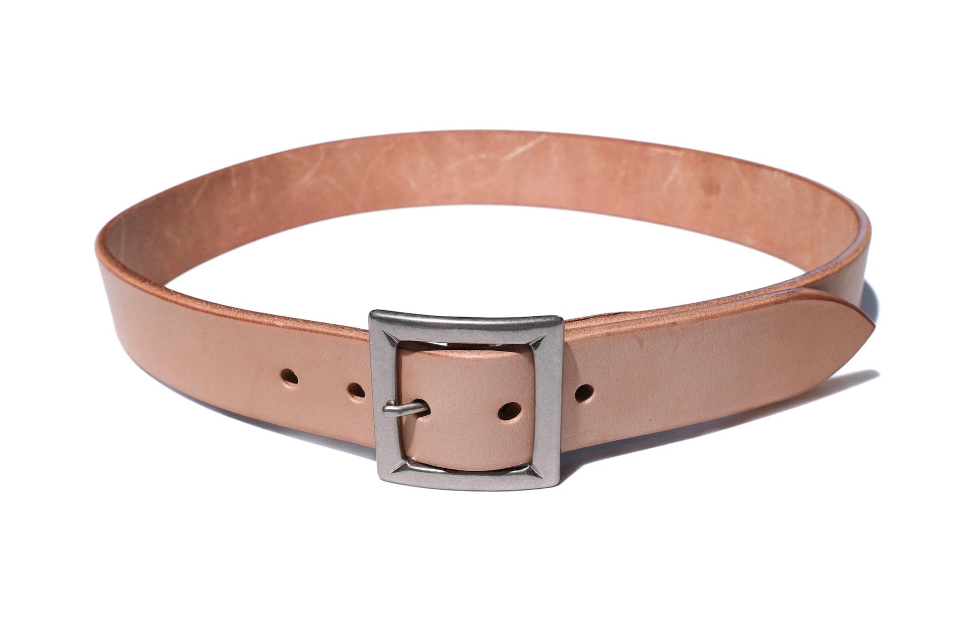 The Flat Head Saddle Cowhide 'Garrison' Belt (Natural Tan)