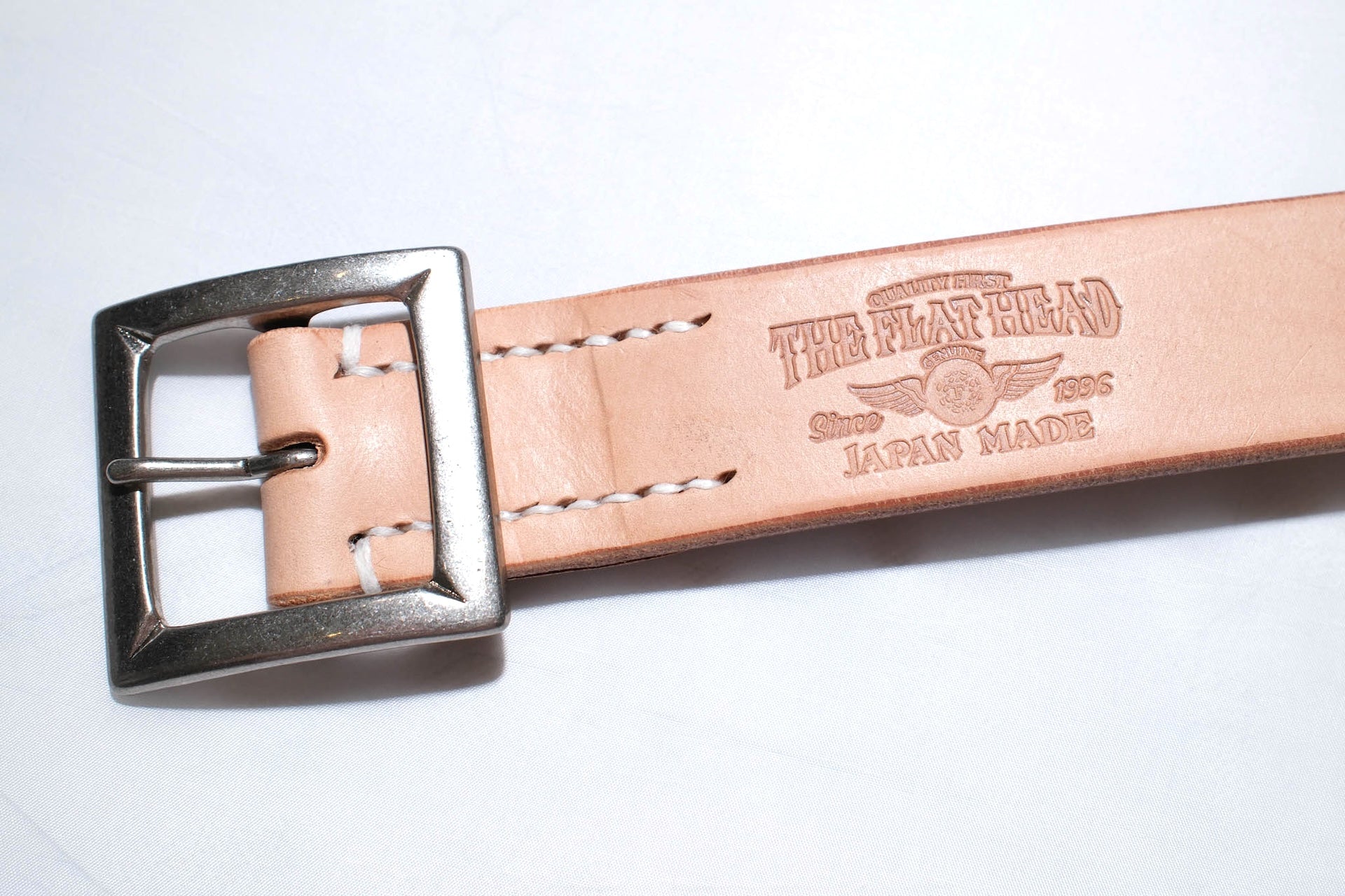 The Flat Head Saddle Cowhide 'Garrison' Belt (Natural Tan)