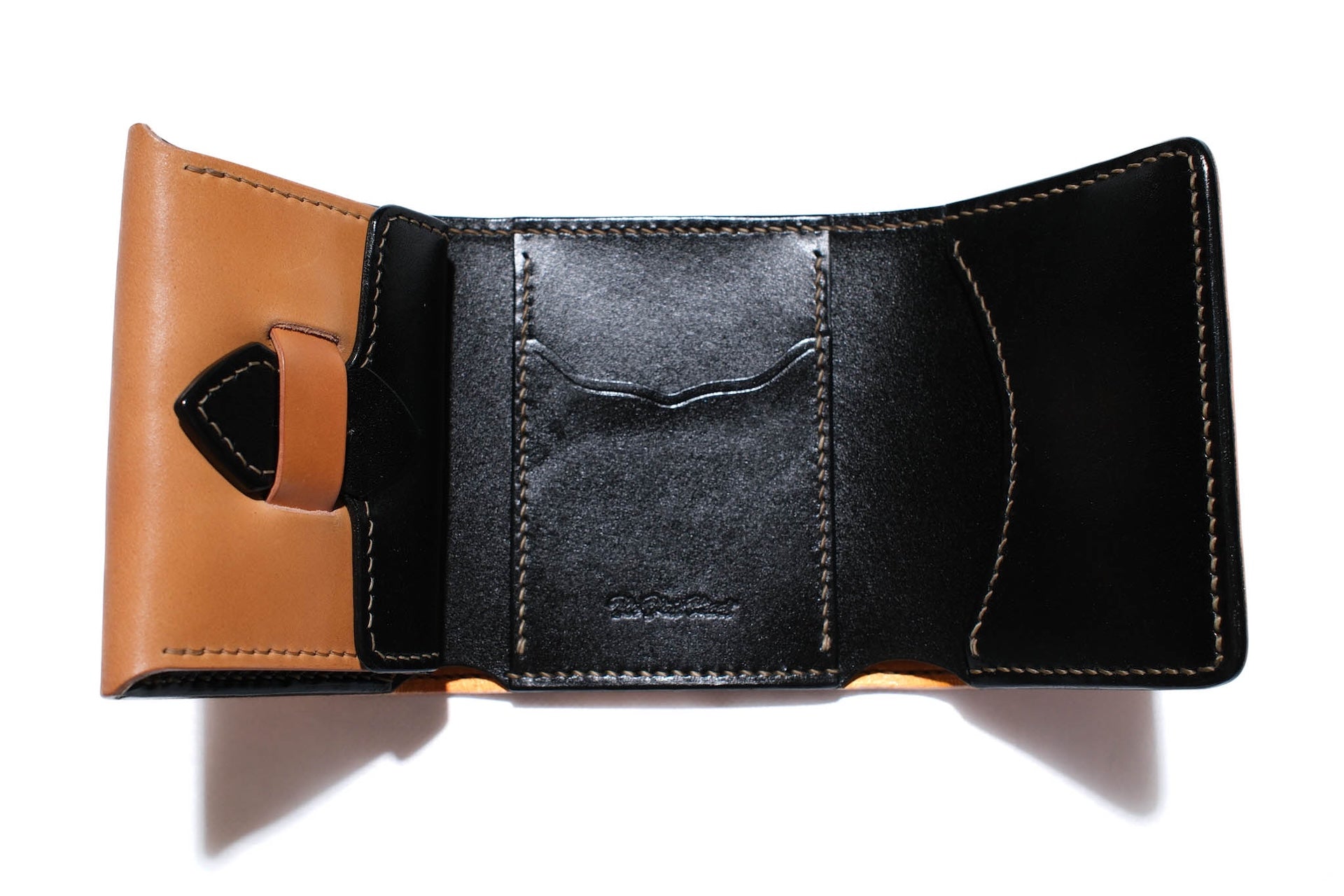 The Flat Head Cordovan Trifold Mini Wallet (Camel Tan)