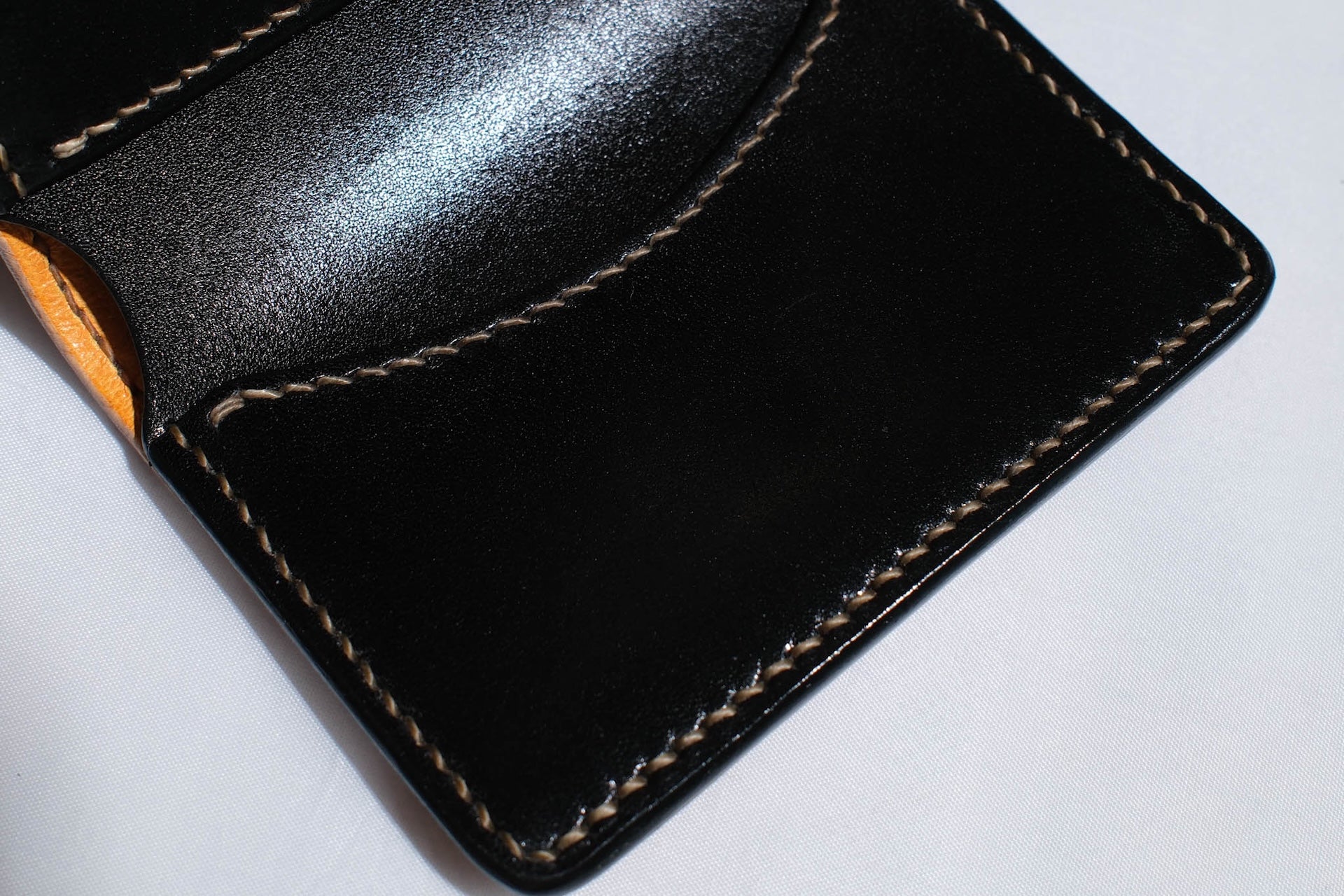 The Flat Head Cordovan Trifold Mini Wallet (Camel Tan)