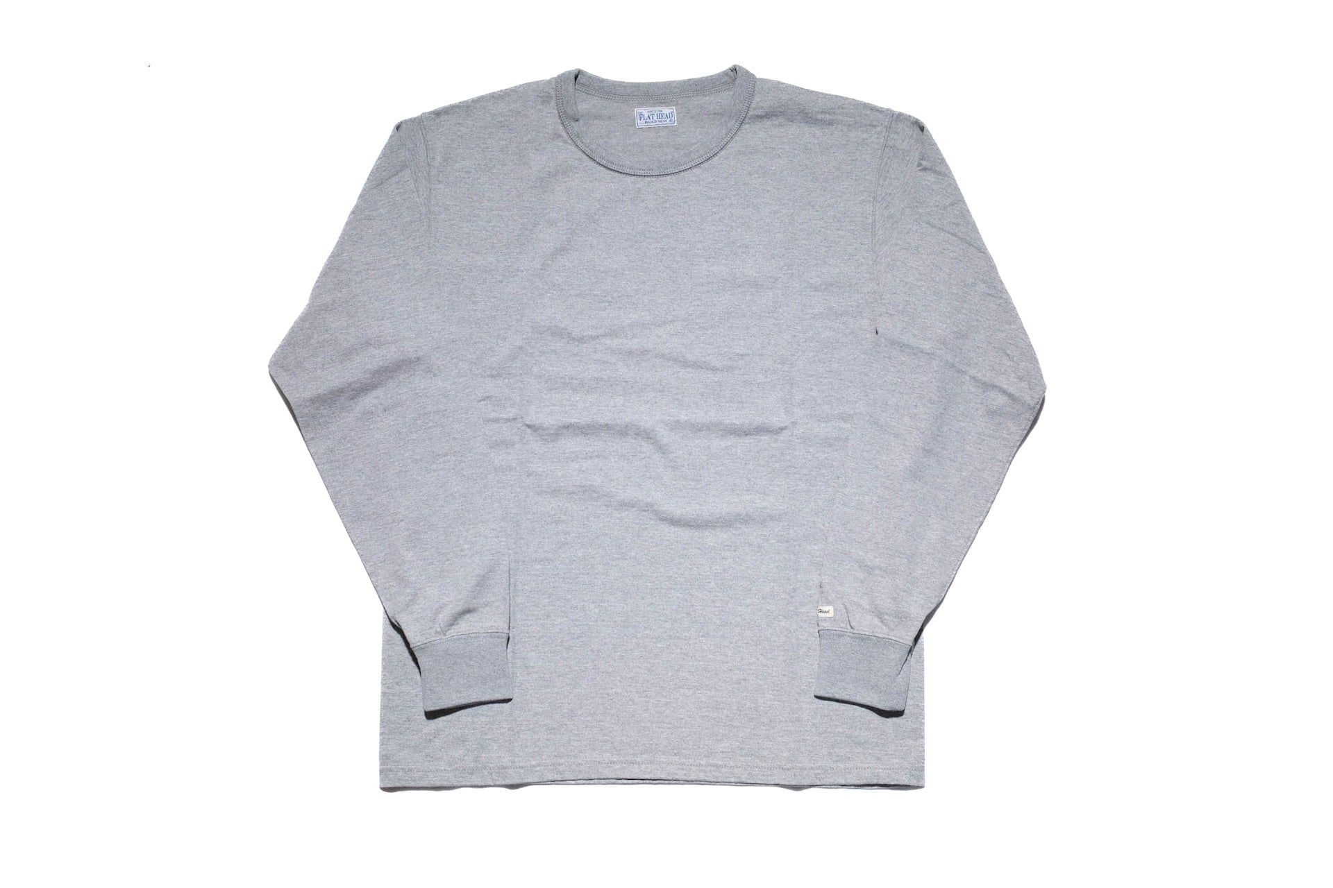 The Flat Head 9oz Loopwheel L/S Plain Tee (Heather Grey)