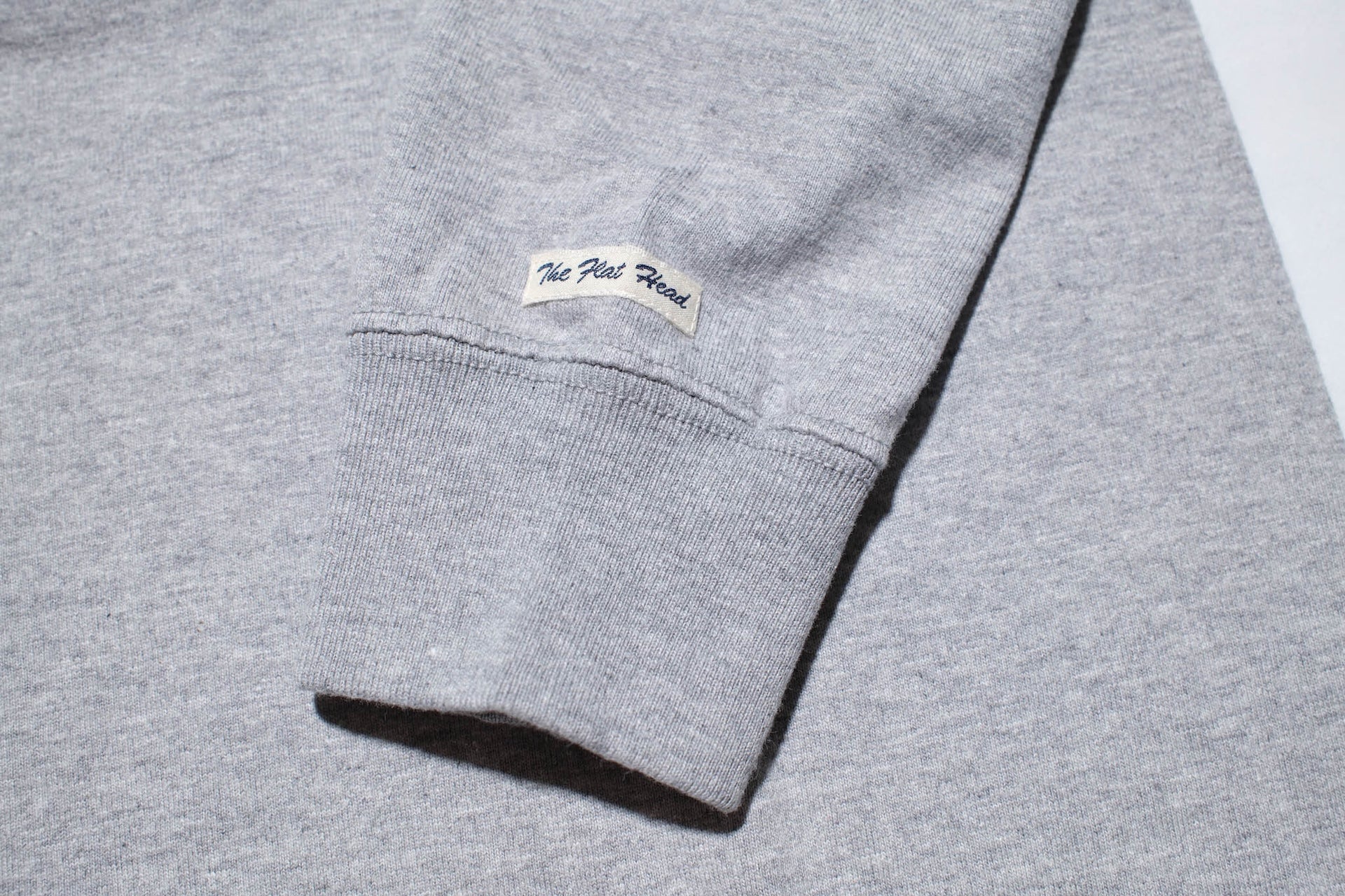 The Flat Head 9oz Loopwheel L/S Plain Tee (Heather Grey)