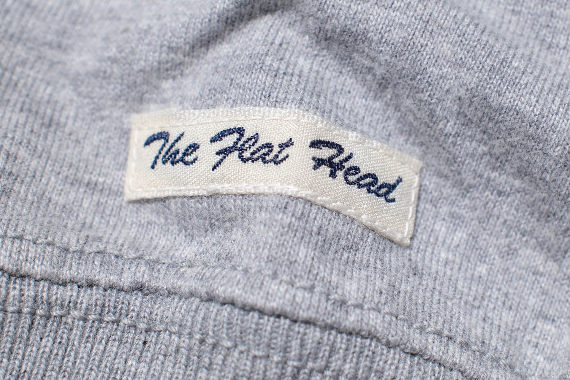 The Flat Head 9oz Loopwheel L/S Plain Tee (Heather Grey)