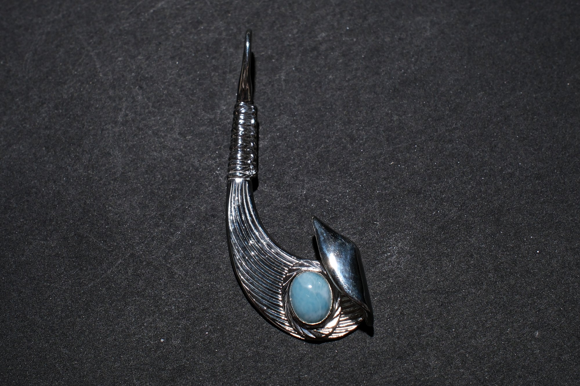 The One OCEAN "Catch The Waves" Pendant with Larimar Stone (Large)