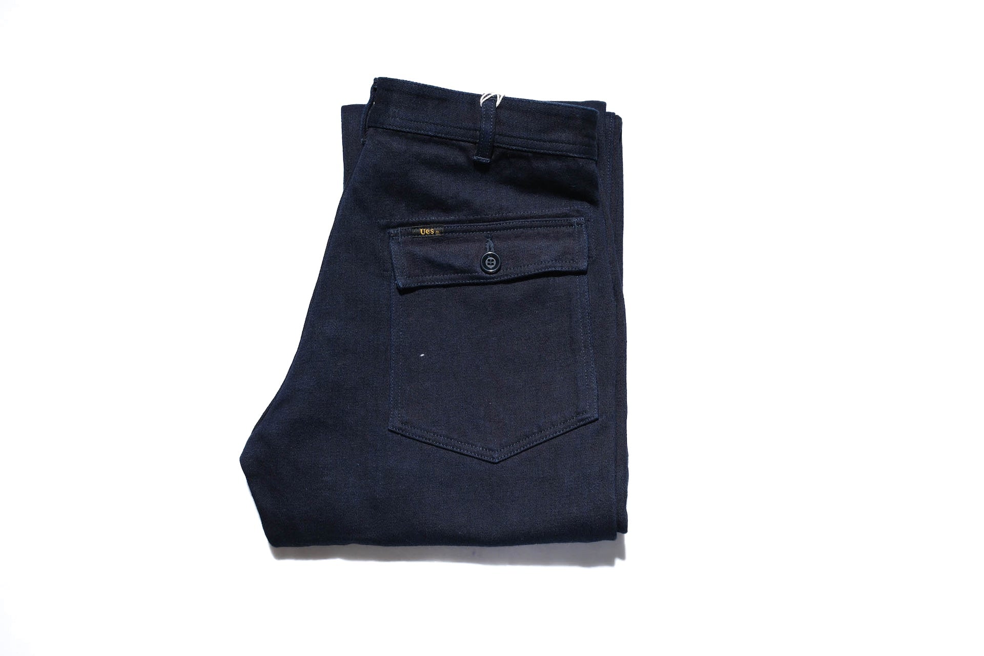 UES 14oz Indigo Dyed Ultra-Heavyweight Back Satin Baker Pants (Classic Straight fit)