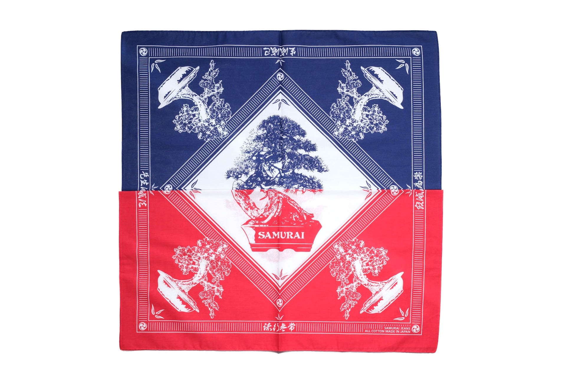 Samurai "Bonsai" Cotton Bandana (Navy)