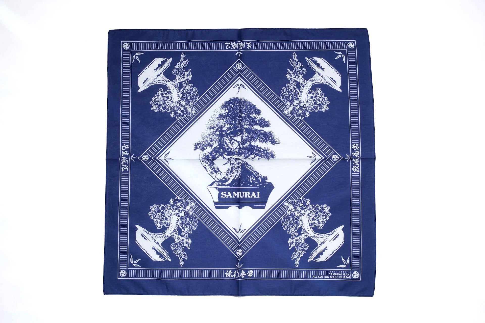 Samurai "Bonsai" Cotton Bandana (Navy)