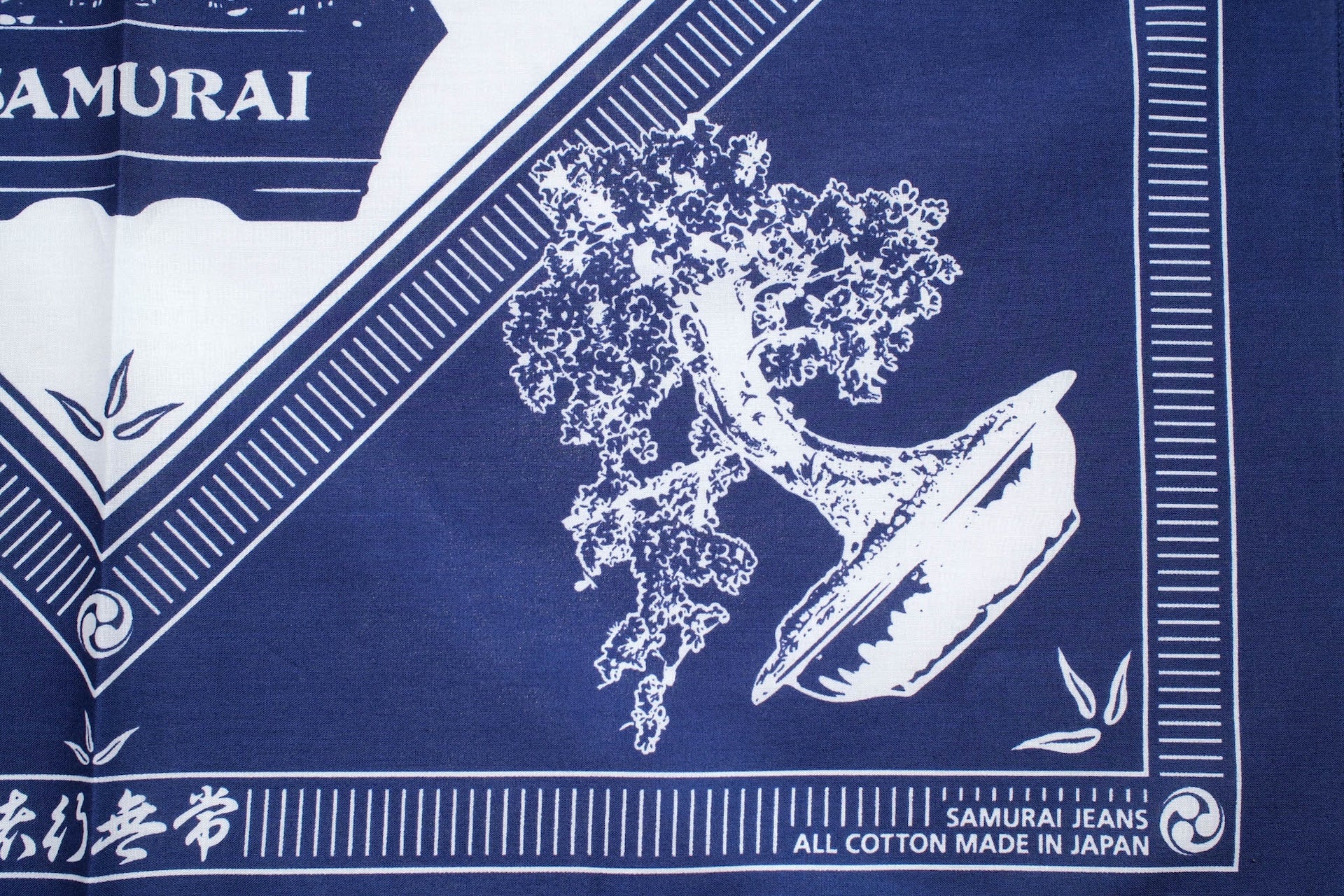 Samurai "Bonsai" Cotton Bandana (Navy)