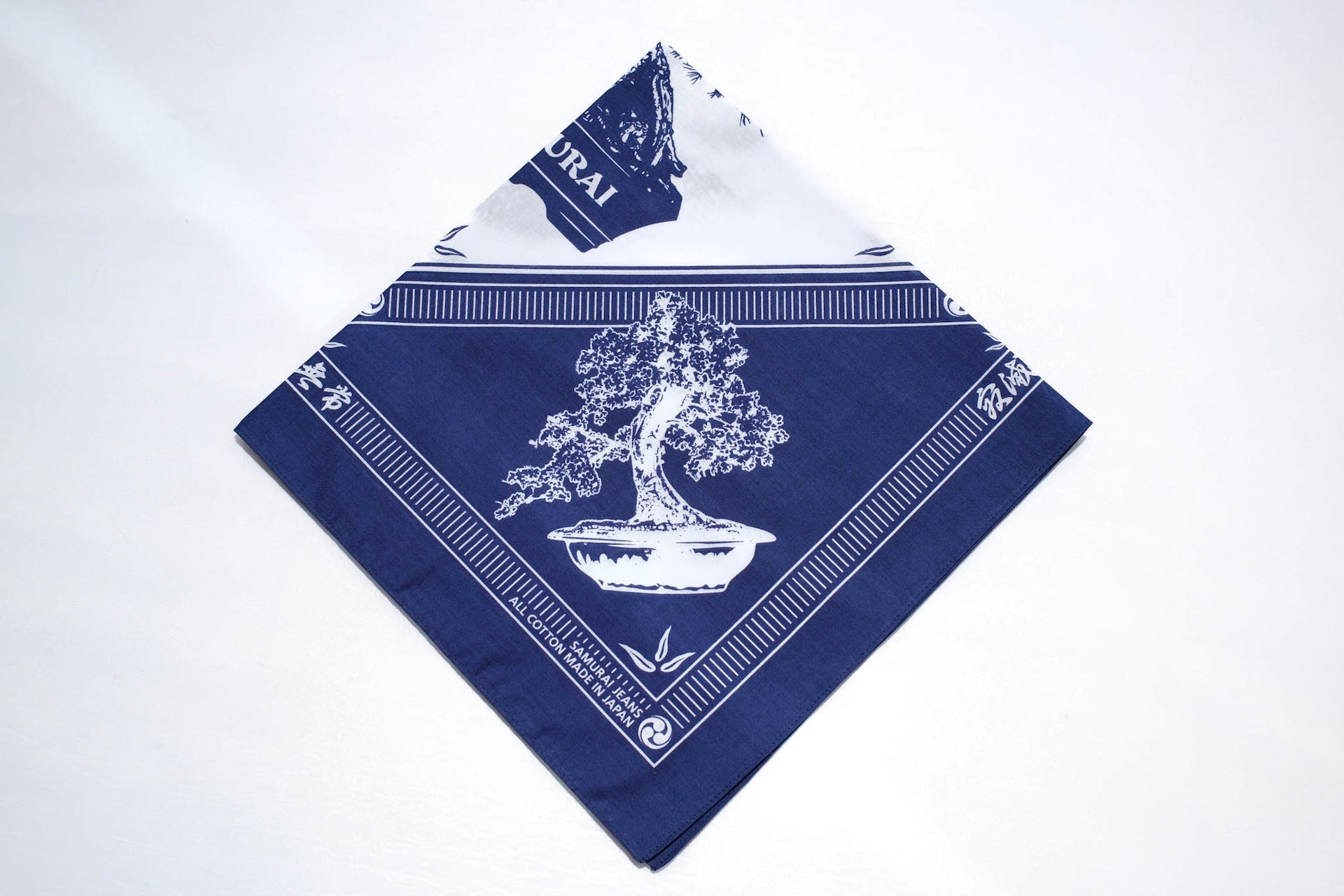 Samurai "Bonsai" Cotton Bandana (Navy)