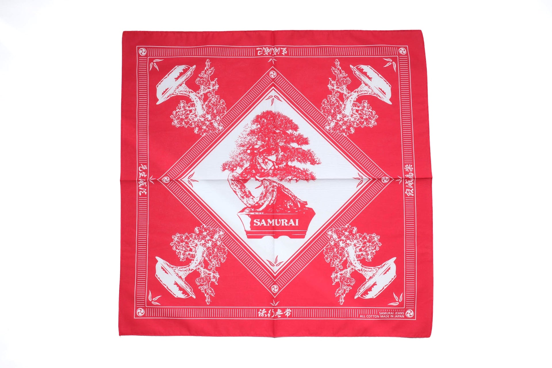 Samurai "Bonsai" Cotton Bandana (Red)