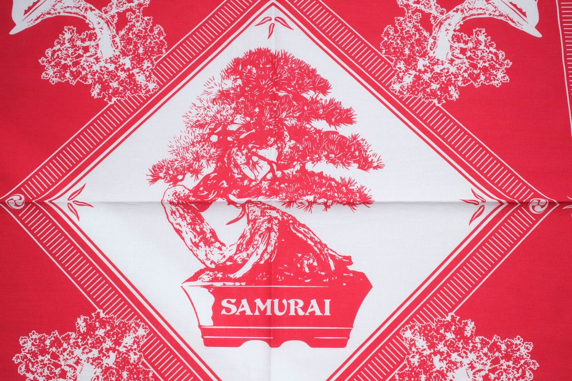 Samurai "Bonsai" Cotton Bandana (Red)