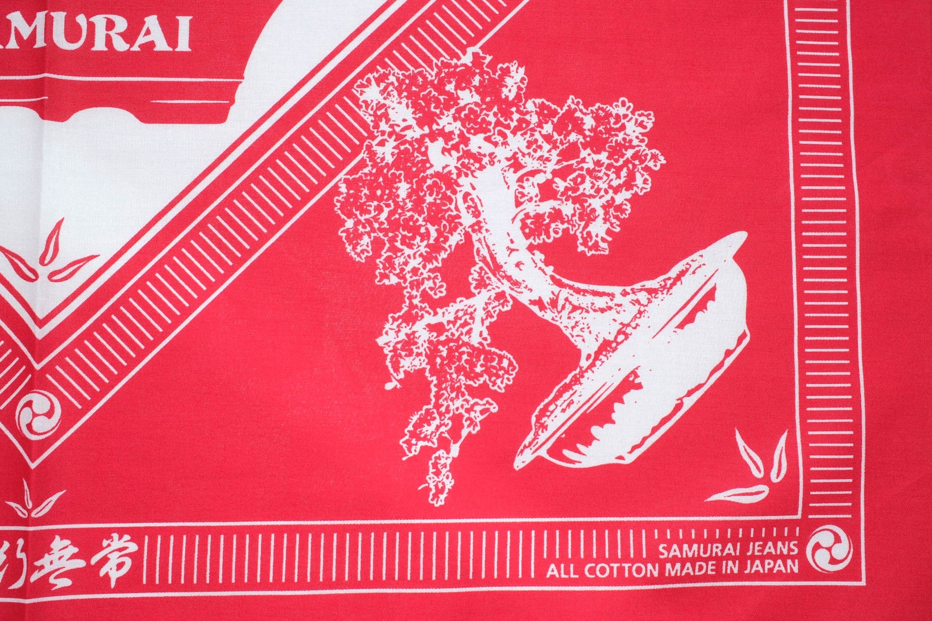 Samurai "Bonsai" Cotton Bandana (Red)