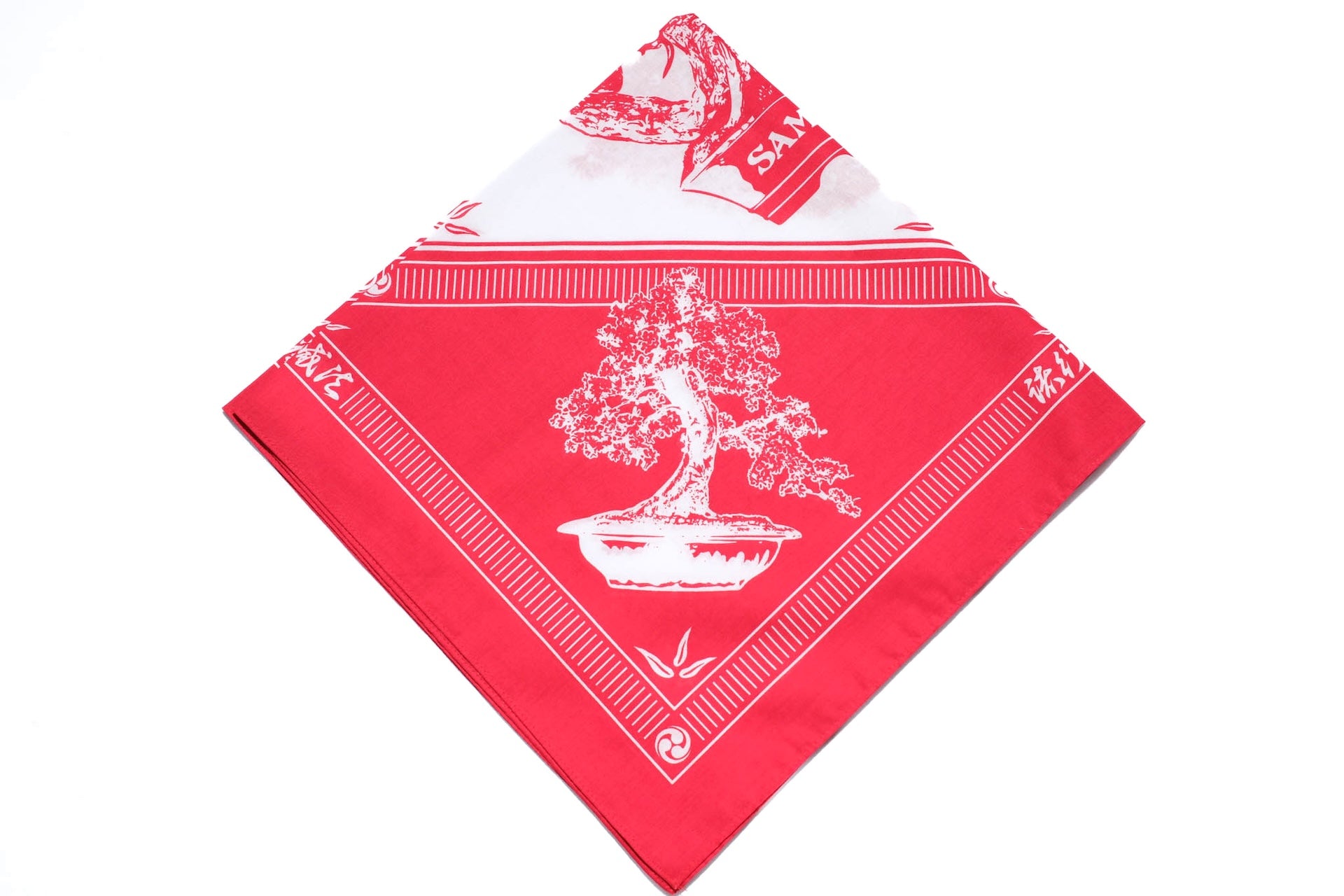 Samurai "Bonsai" Cotton Bandana (Red)