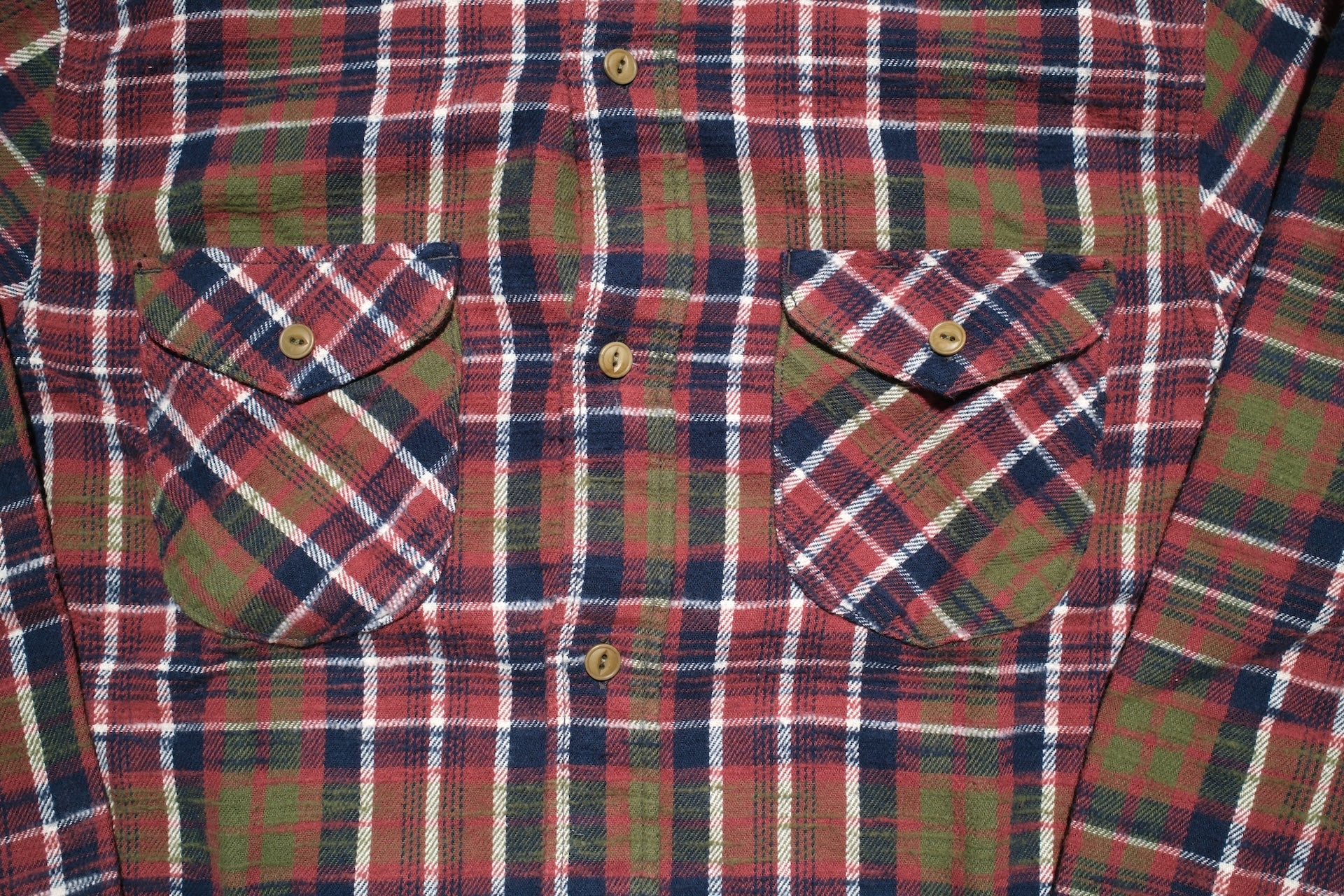 UES 8.8oz Slubby Selvage Flannel Workshirt (Rhubarb Red)