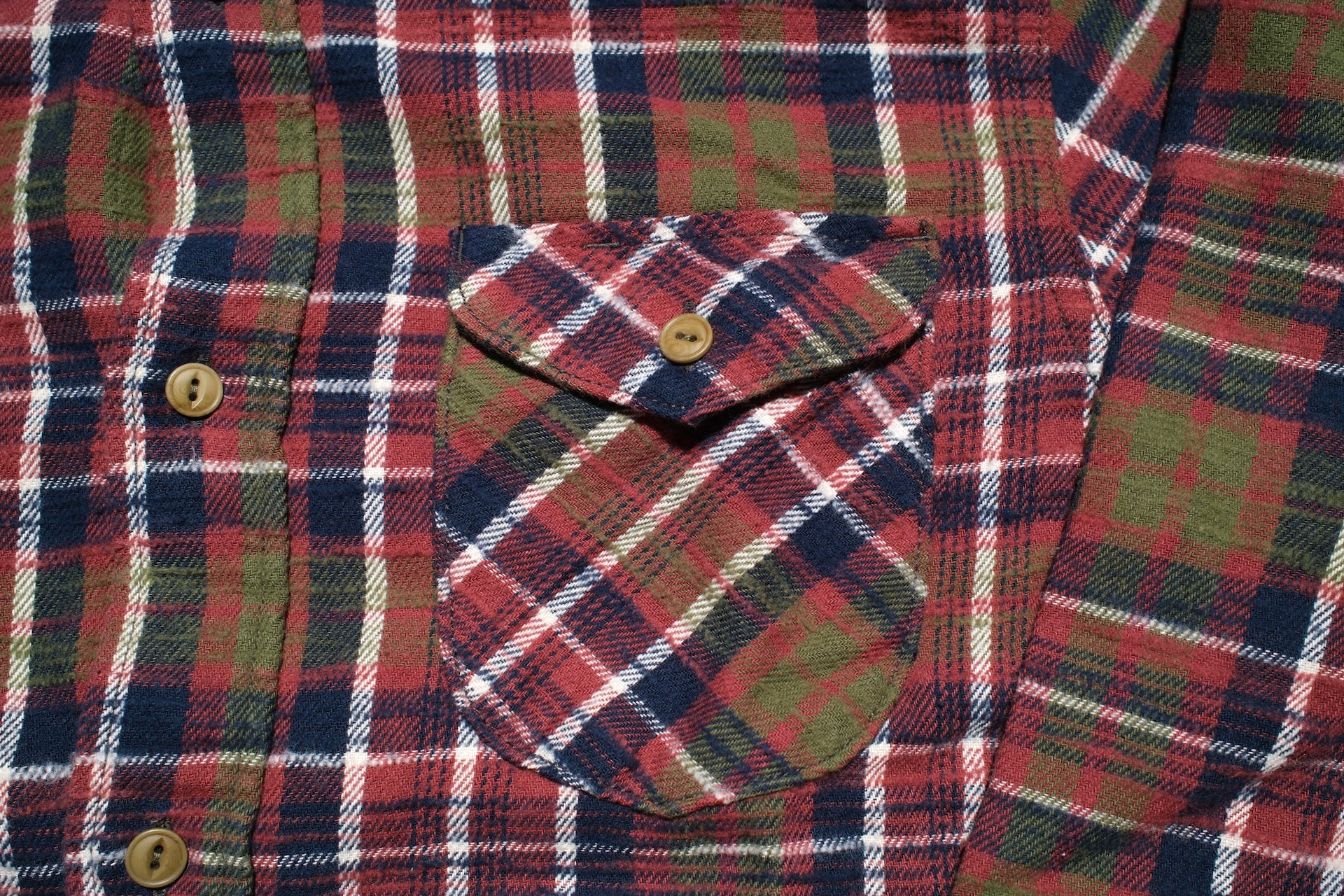 UES 8.8oz Slubby Selvage Flannel Workshirt (Rhubarb Red)