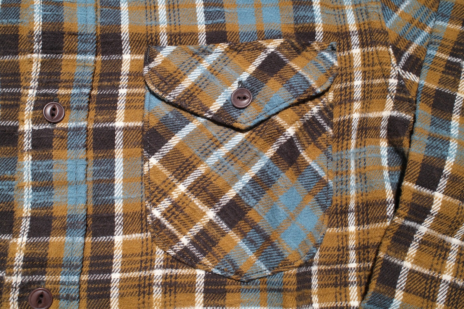 UES 8.8oz Slubby Selvage Flannel Workshirt (Mustard Yellow)