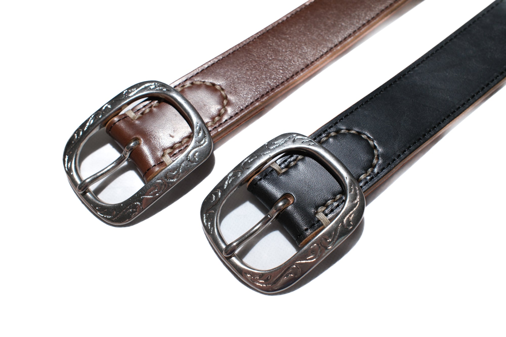 Unique Garment Horsebutt 'Western Ryder' Belt (Black Tea-cored)