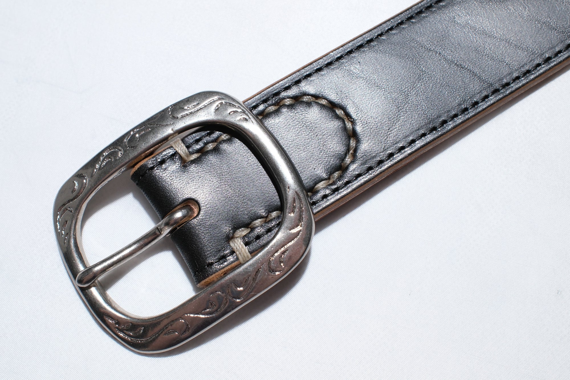 Unique Garment Horsebutt 'Western Ryder' Belt (Black Tea-cored)