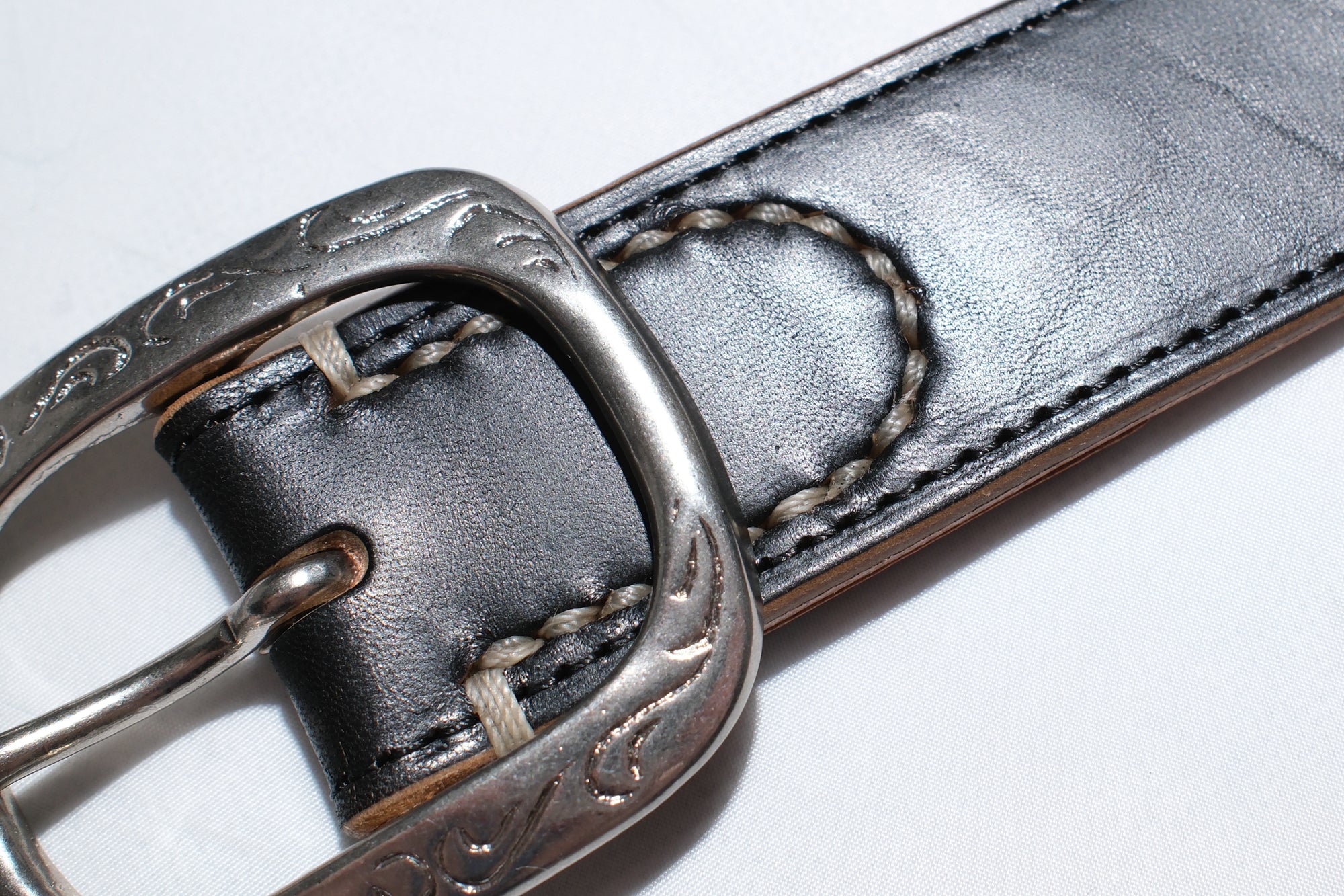 Unique Garment Horsebutt 'Western Ryder' Belt (Black Tea-cored)