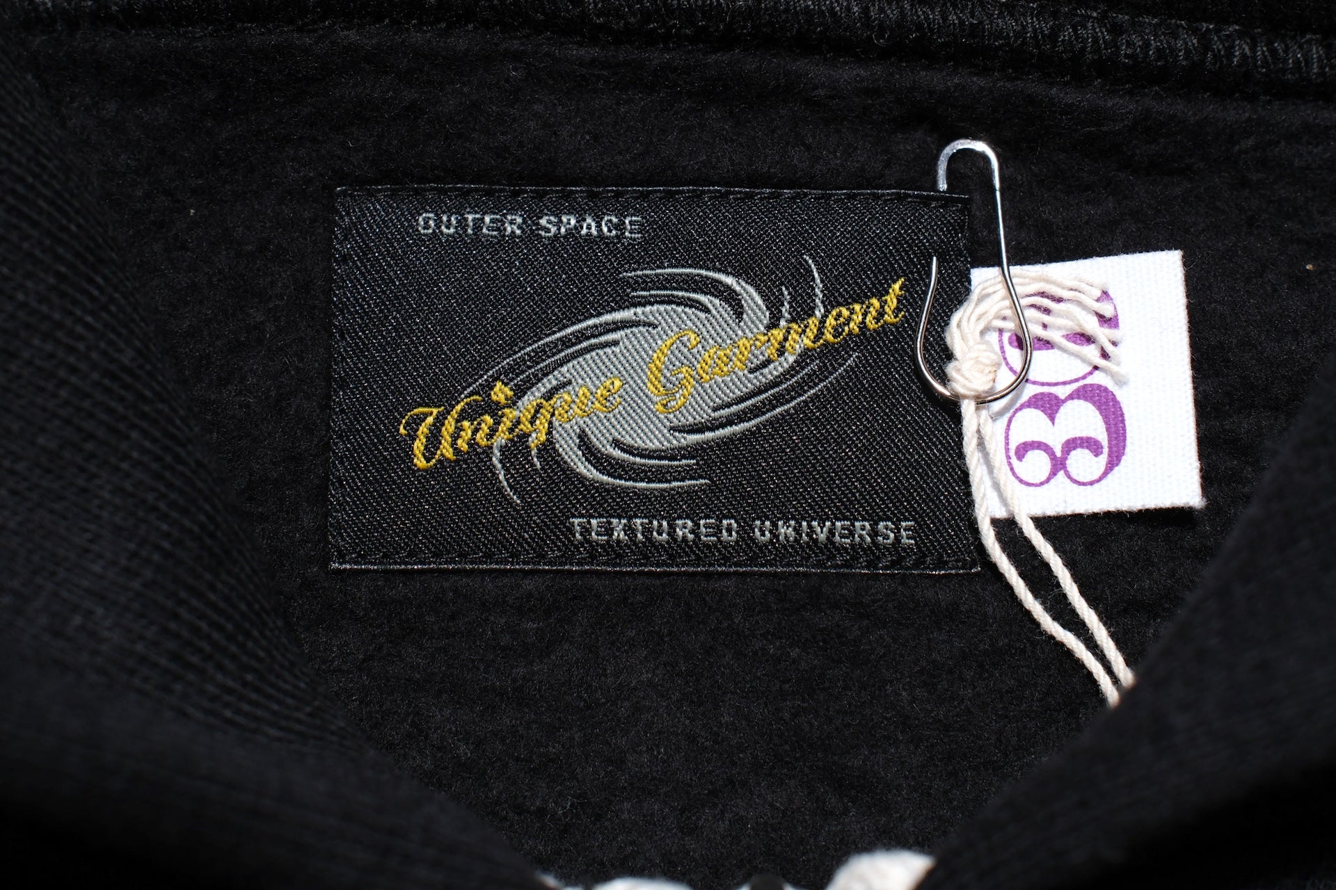 Unique Garment 12oz 'Pioneer' Loopwheeled Hoody (Shadow Black)