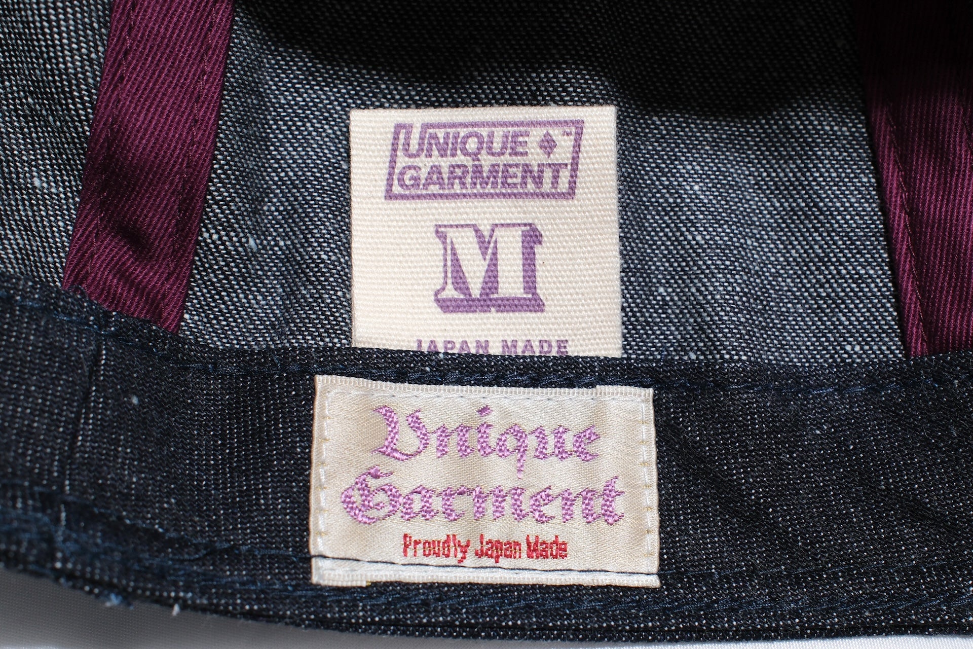 Unique Garment 12oz Indigo Dyed Nep Denim ‘Wingman’ A-3 Cap (Mist Indigo)