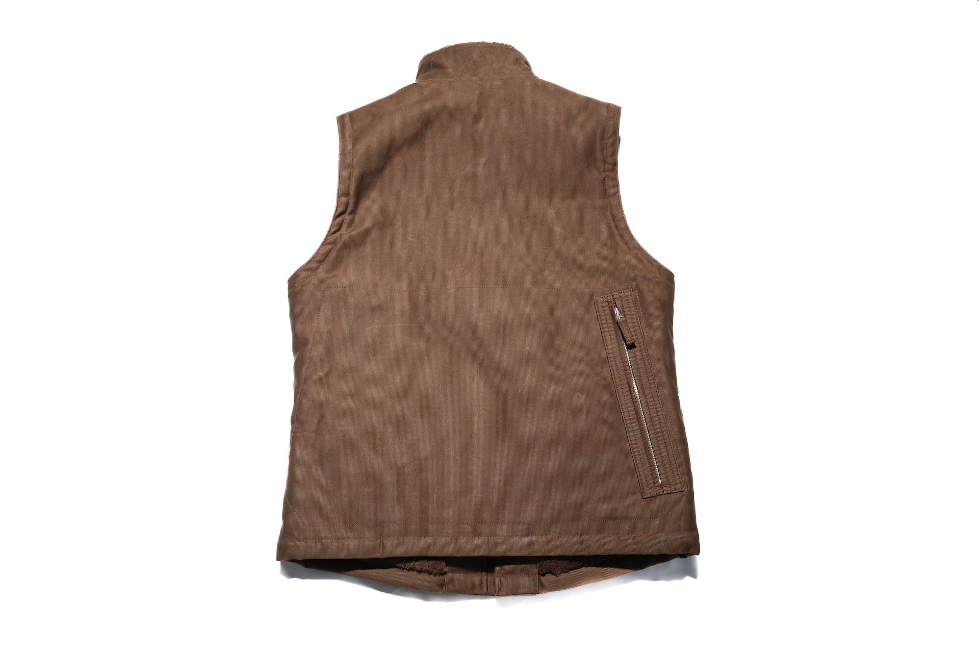 Freewheelers "Winter Aviators' Vest" (Dark Red Beige)