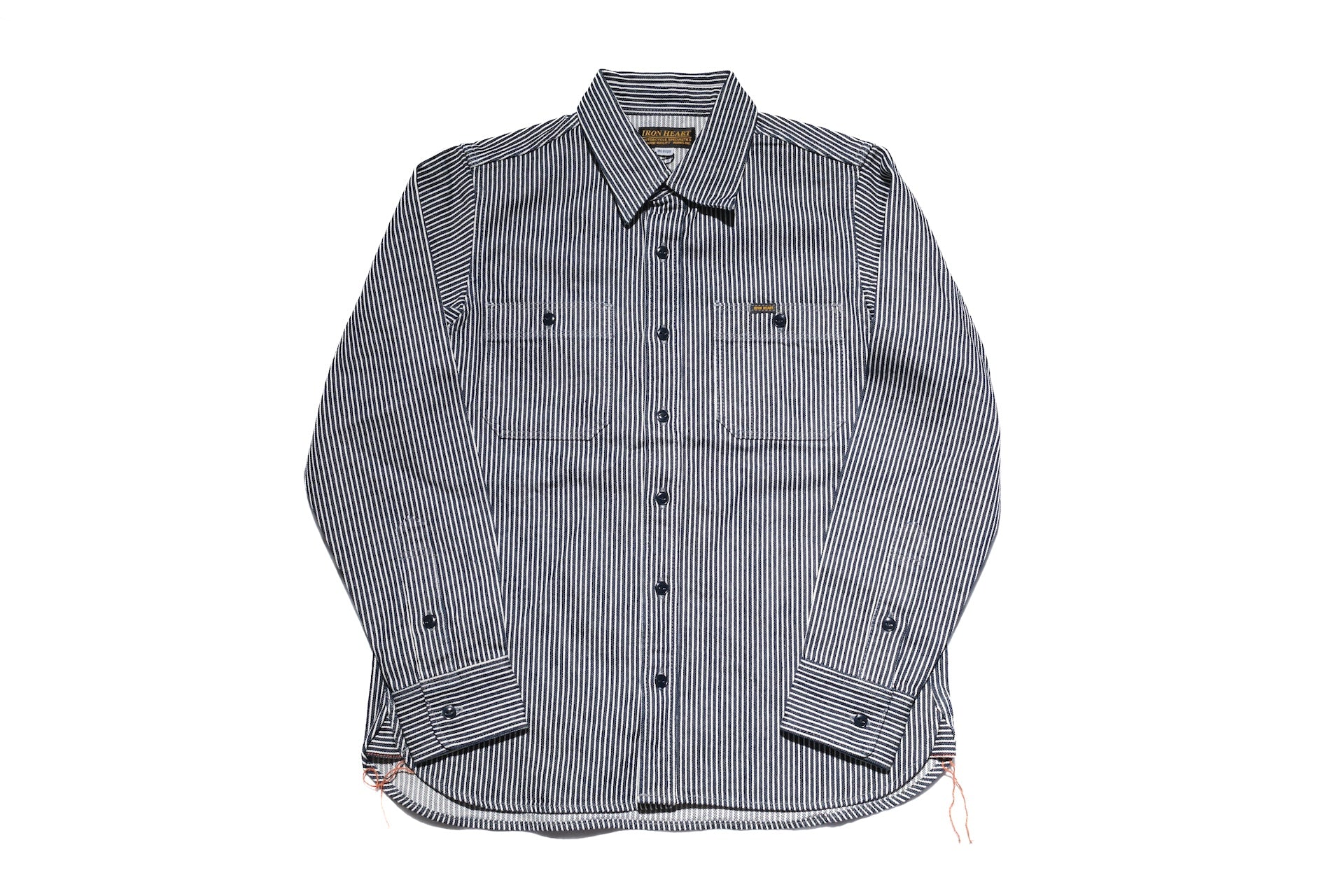 Iron Heart 12oz Indigo Dyed Hickory Stripe Work Shirt