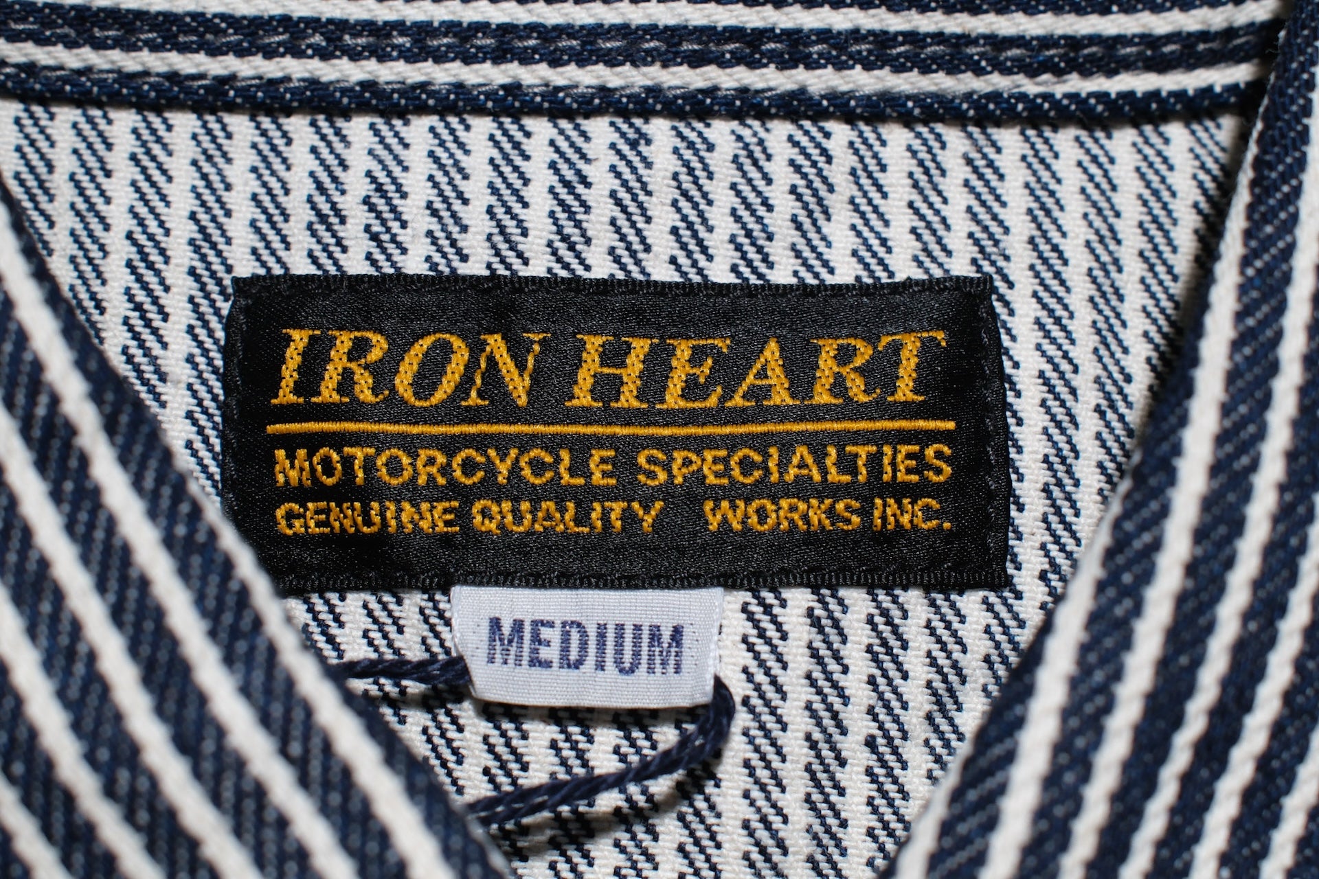 Iron Heart 12oz Indigo Dyed Hickory Stripe Work Shirt