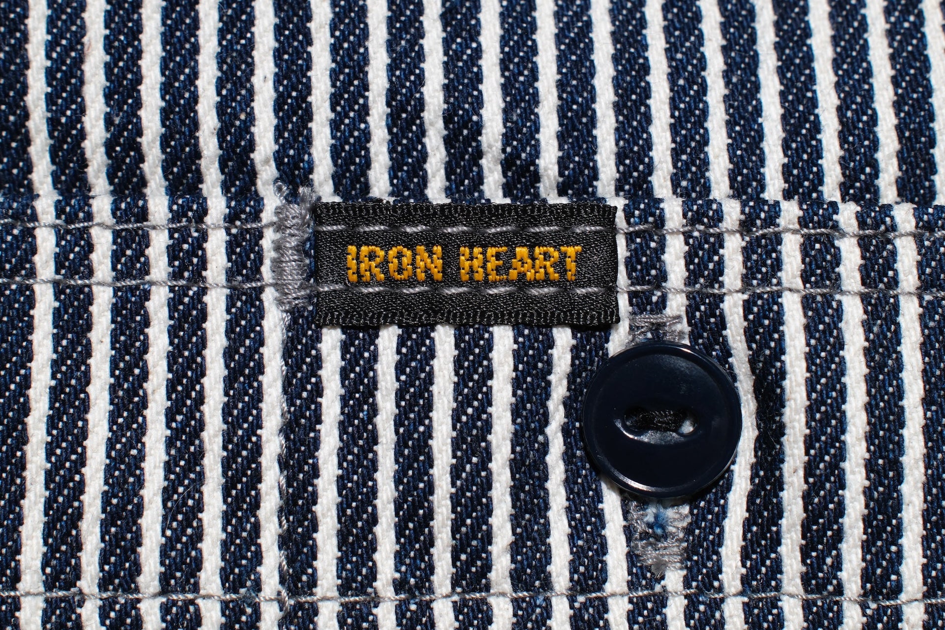 Iron Heart 12oz Indigo Dyed Hickory Stripe Work Shirt