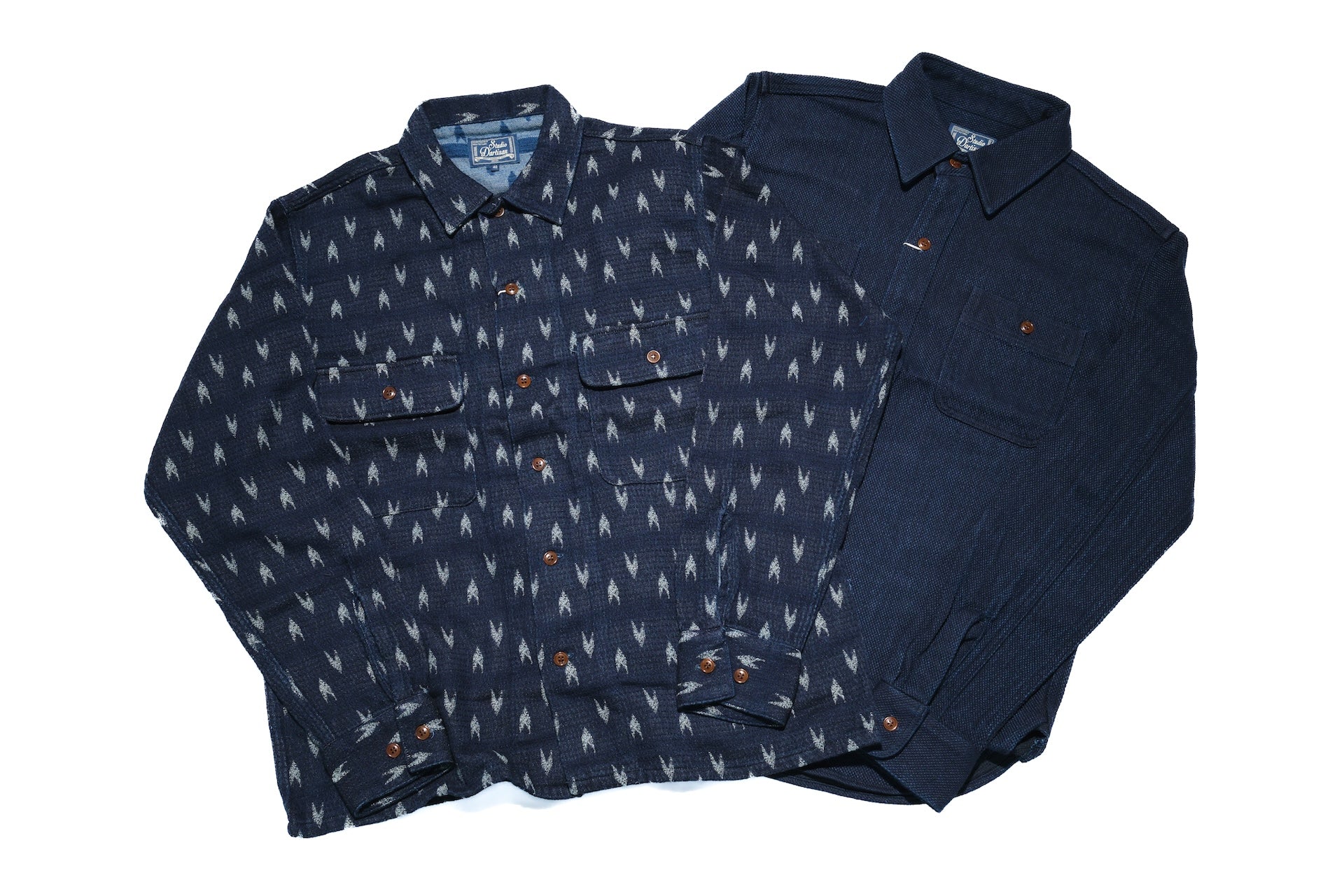 Studio D'Artisan 10oz Indigo Dyed “Yagasuri” Sashiko Workshirt