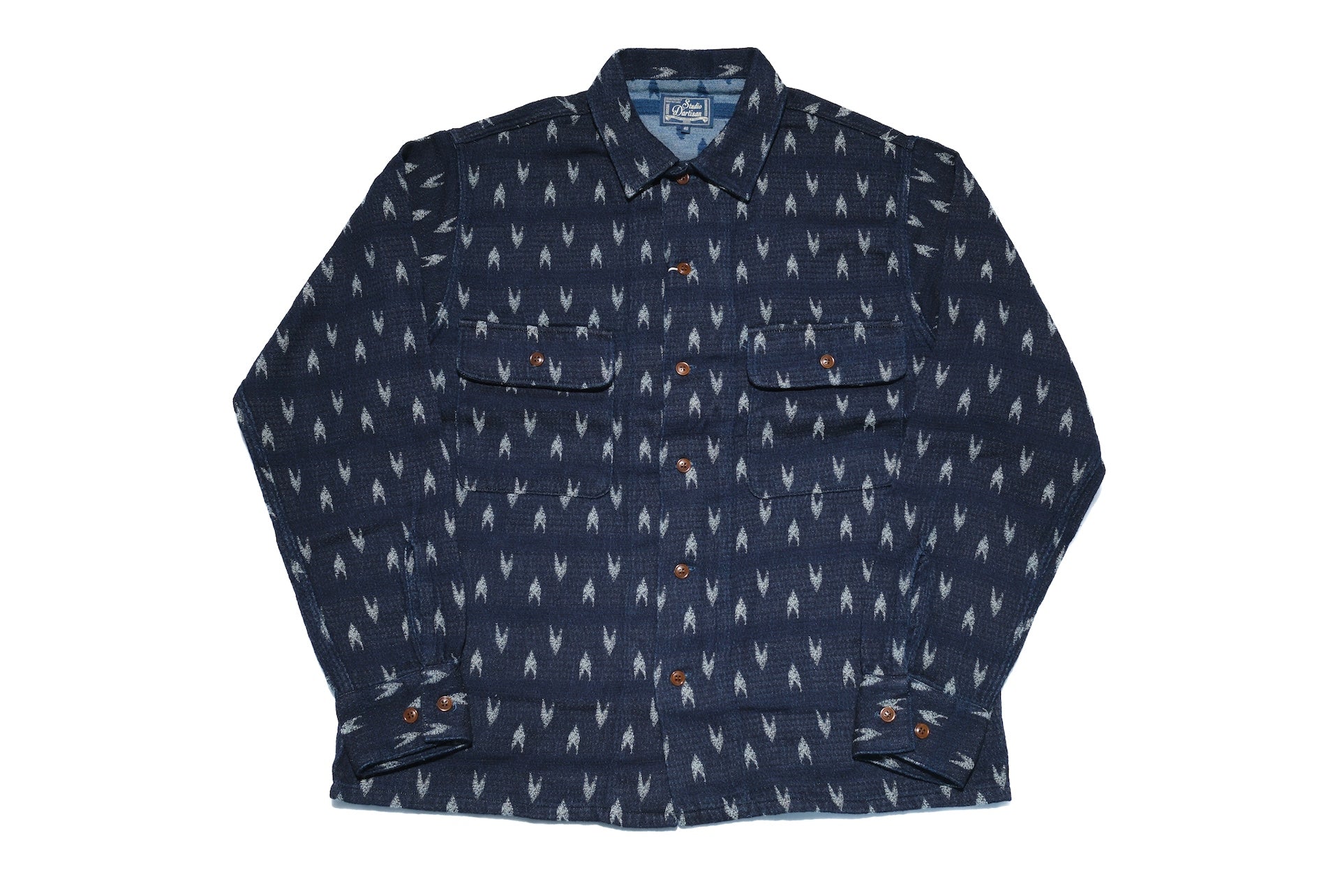 Studio D'Artisan 10oz Indigo Dyed “Yagasuri” Sashiko Workshirt