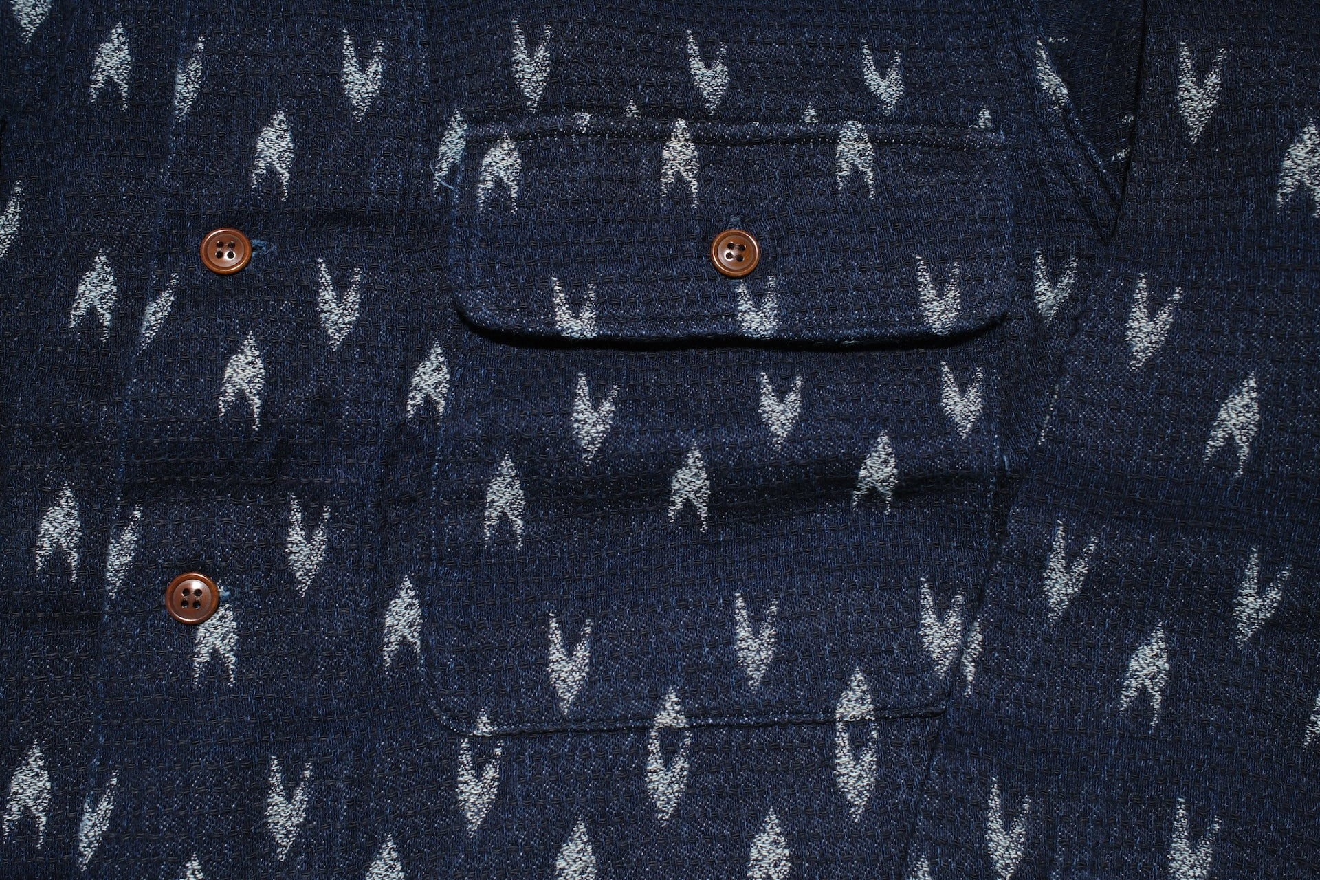 Studio D'Artisan 10oz Indigo Dyed “Yagasuri” Sashiko Workshirt