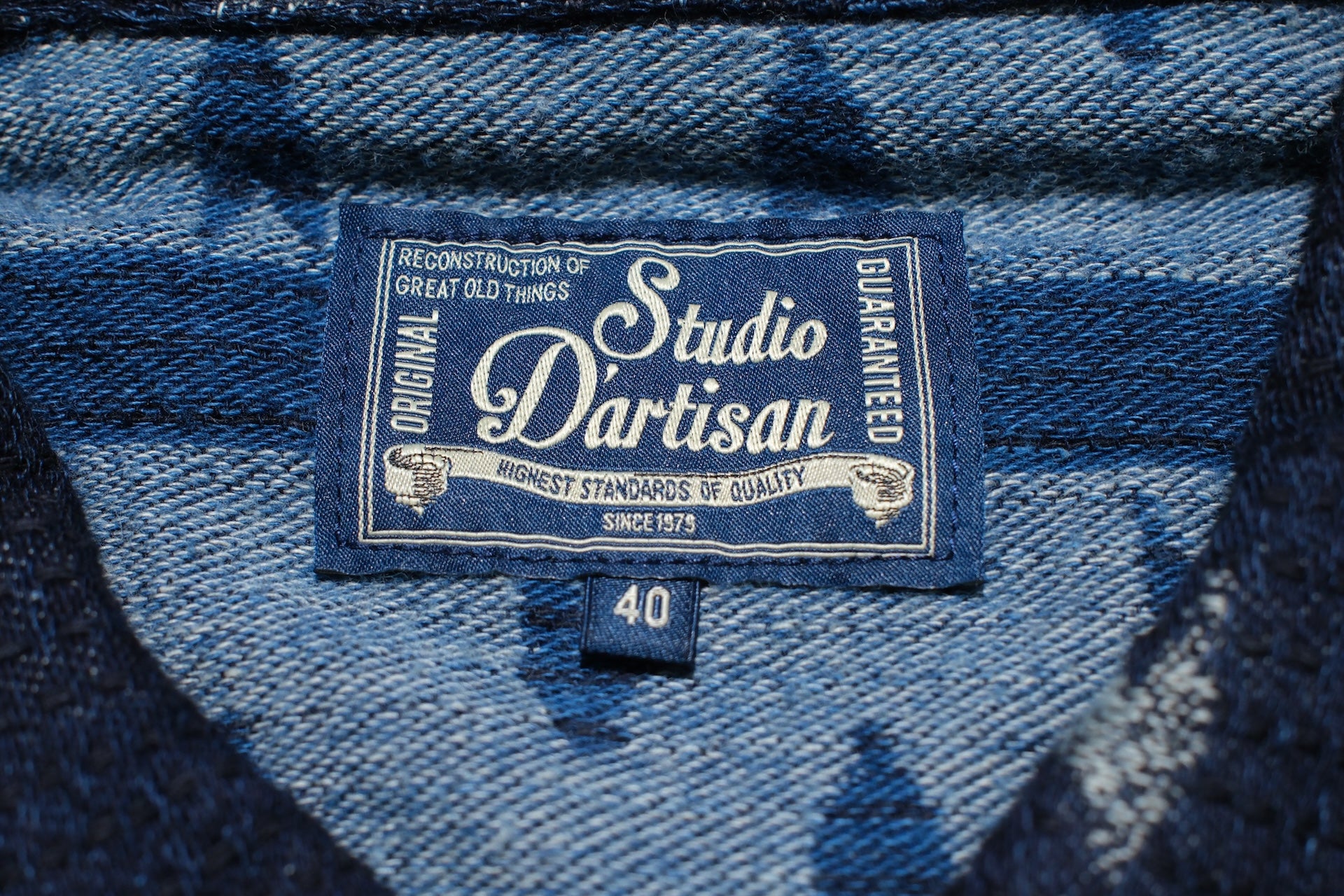 Studio D'Artisan 10oz Indigo Dyed “Yagasuri” Sashiko Workshirt