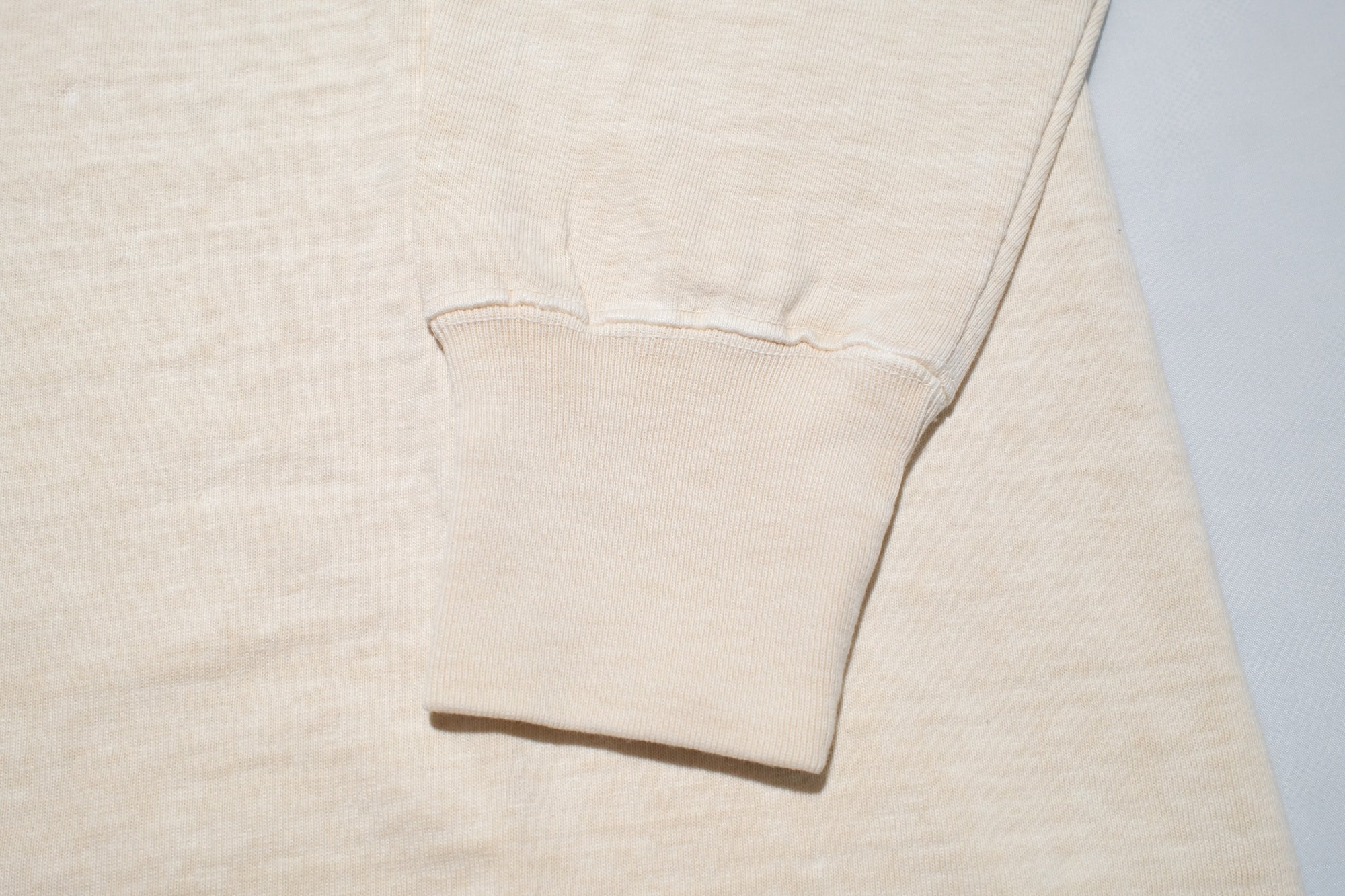 Dubble Works 7.7oz "Fallen Cotton" Loopwheeled Pigment-Dyed L/S Tee (Cream)