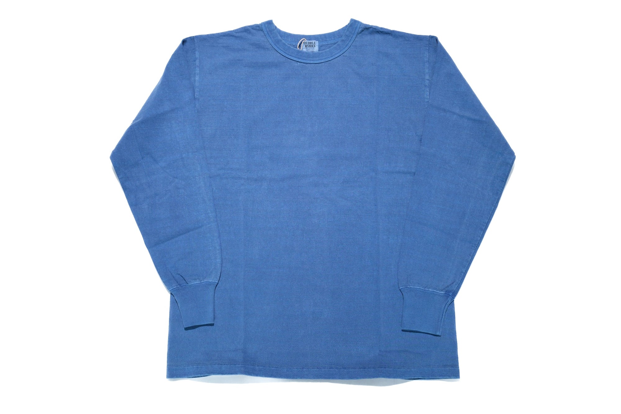 Dubble Works 7.7oz "Fallen Cotton" Loopwheeled Pigment-Dyed L/S Tee (Light Indigo)