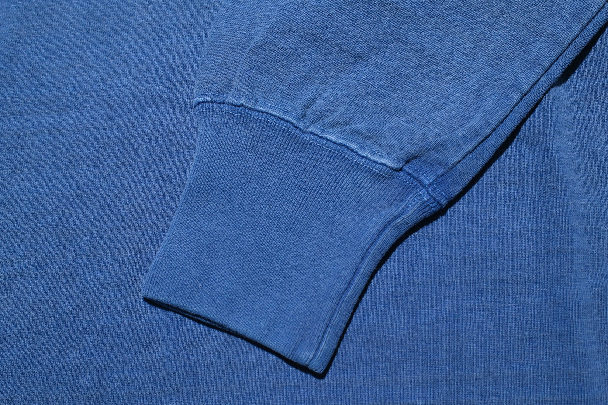 Dubble Works 7.7oz "Fallen Cotton" Loopwheeled Pigment-Dyed L/S Tee (Light Indigo)