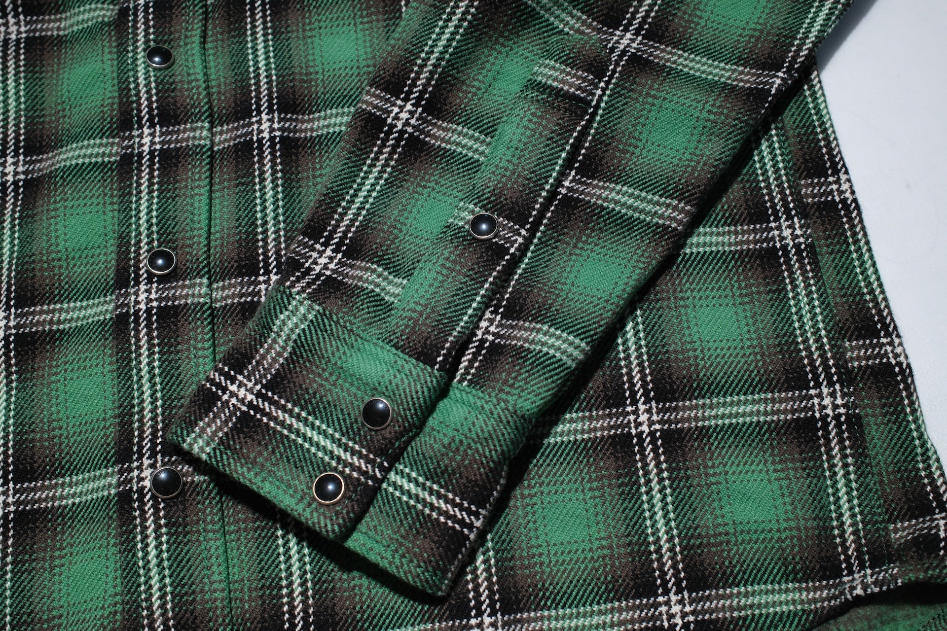 Iron Heart Ultra-Heavyweight Flannel Crazy Check Western Shirt (Grass Green)