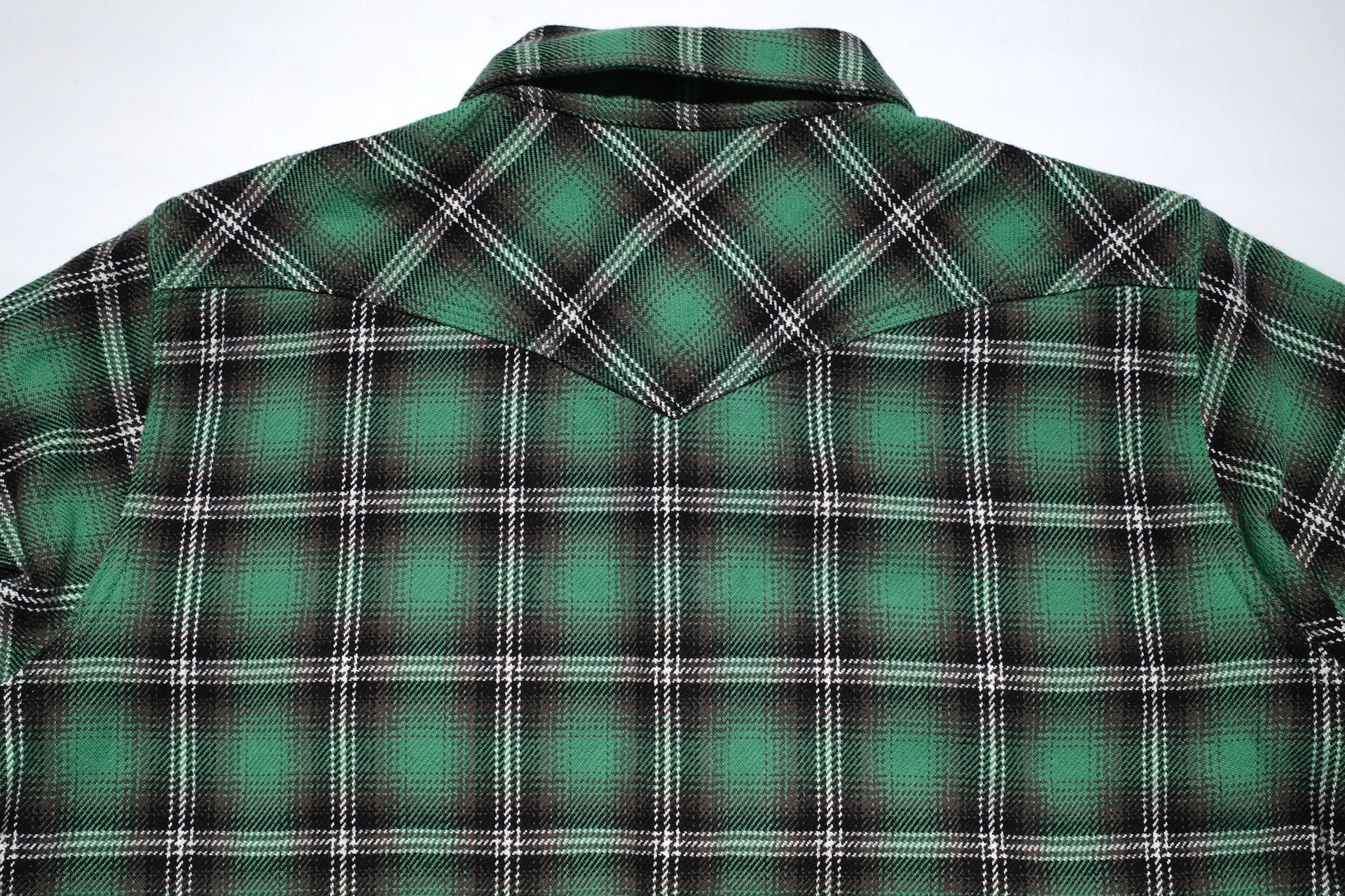 Iron Heart Ultra-Heavyweight Flannel Crazy Check Western Shirt (Grass Green)