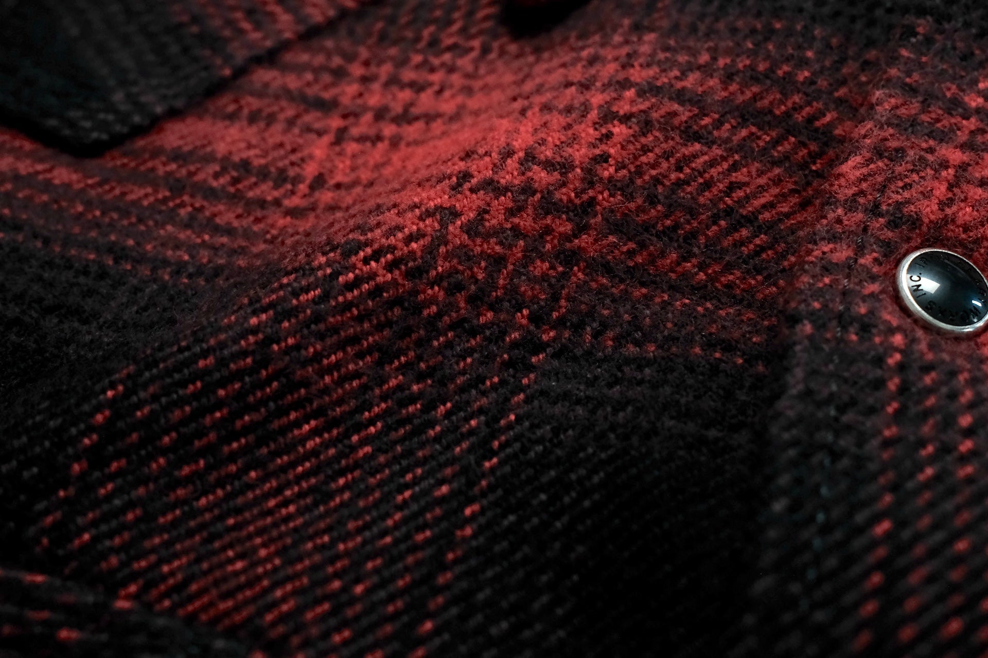 Iron Heart Ultra-Heavy Flannel Ombre Check Western Shirt (Red x Black)