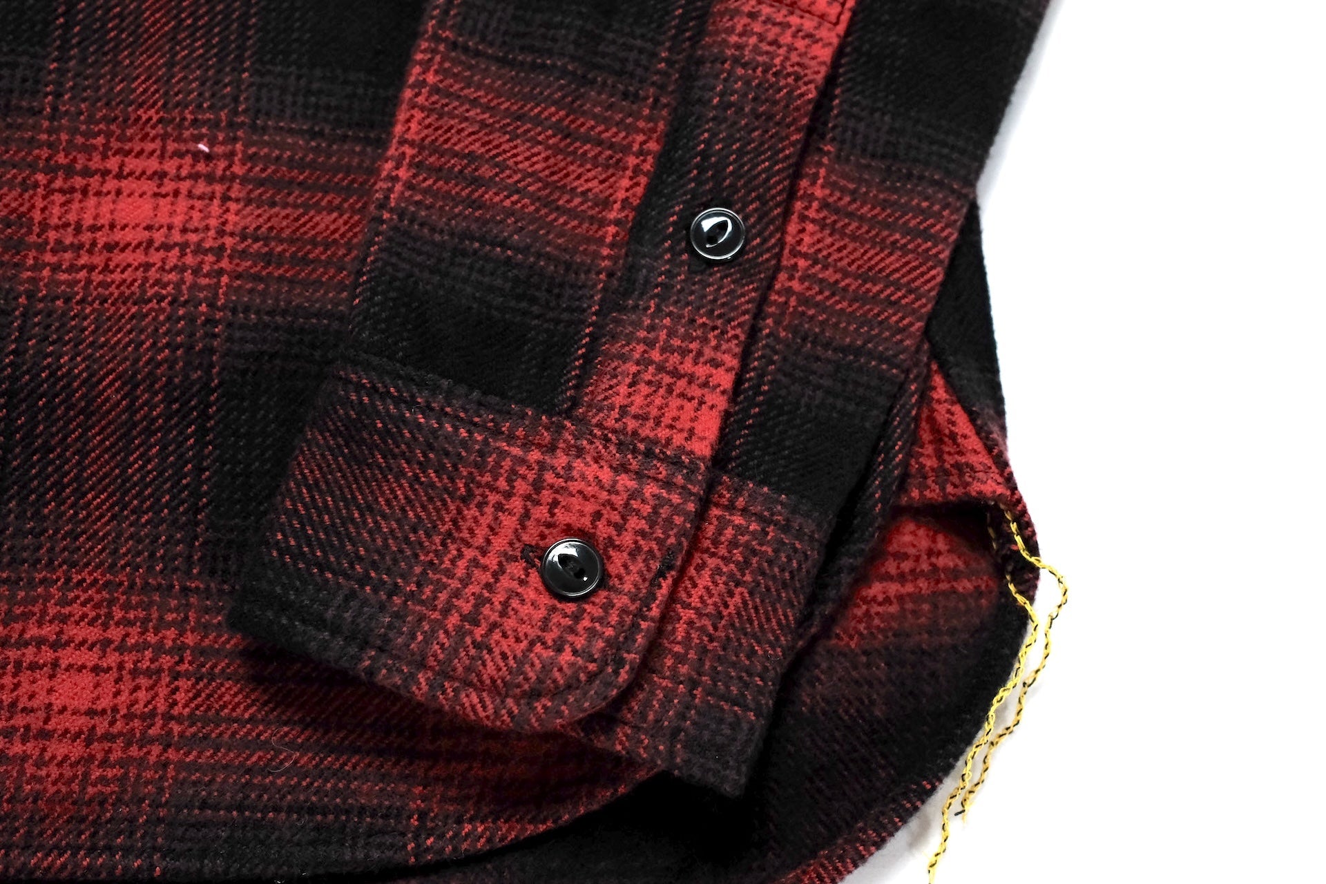 Iron Heart Ultra-Heavy Flannel Ombre Check Work Shirt (Red x Black)