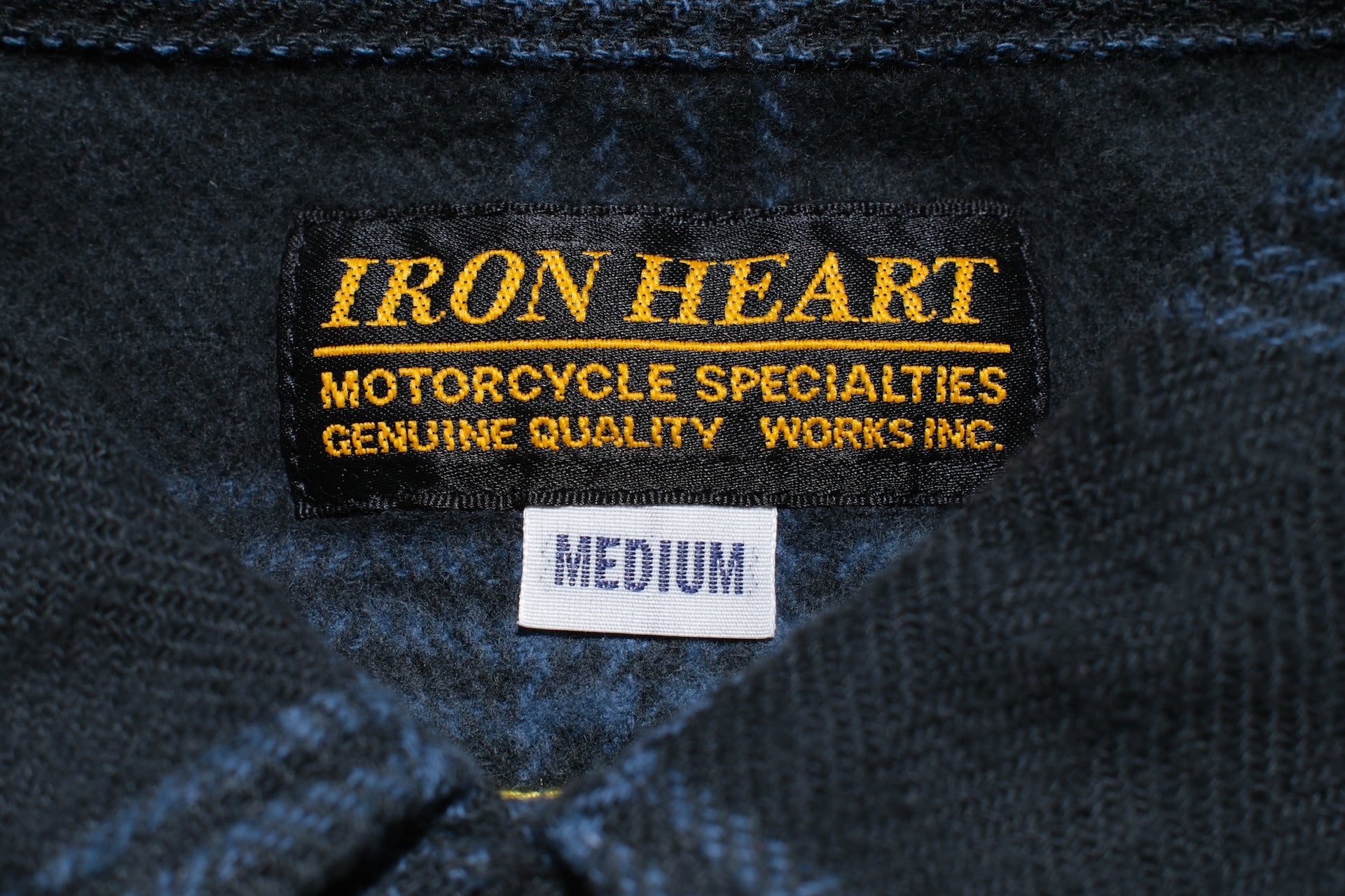 Iron Heart Ultra-Heavyweight "Slubby" Flannel Classic Check Work Shirt (Sumi Black)