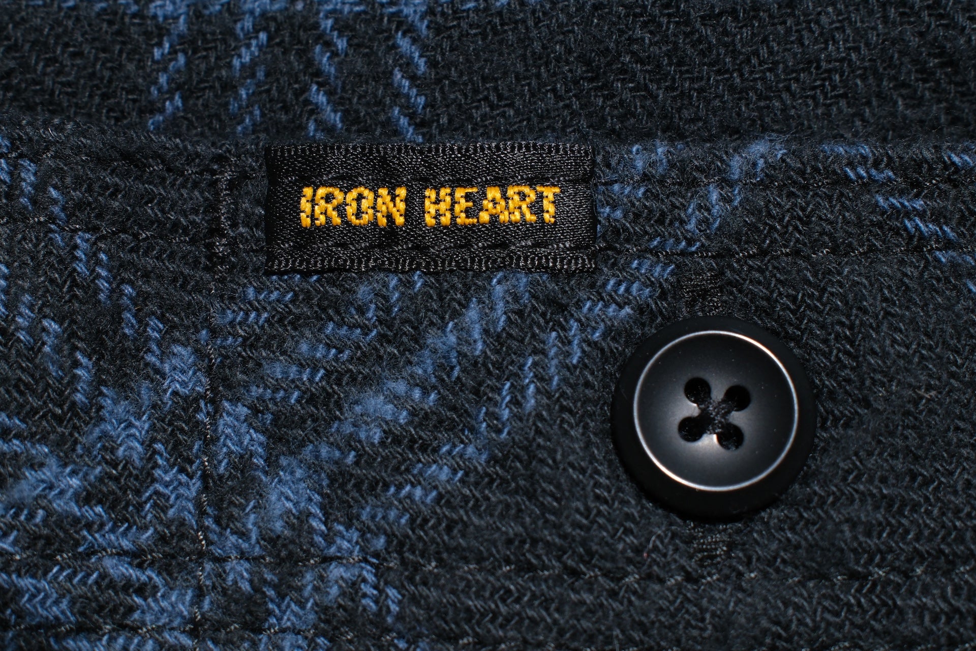 Iron Heart Ultra-Heavyweight "Slubby" Flannel Classic Check Work Shirt (Sumi Black)